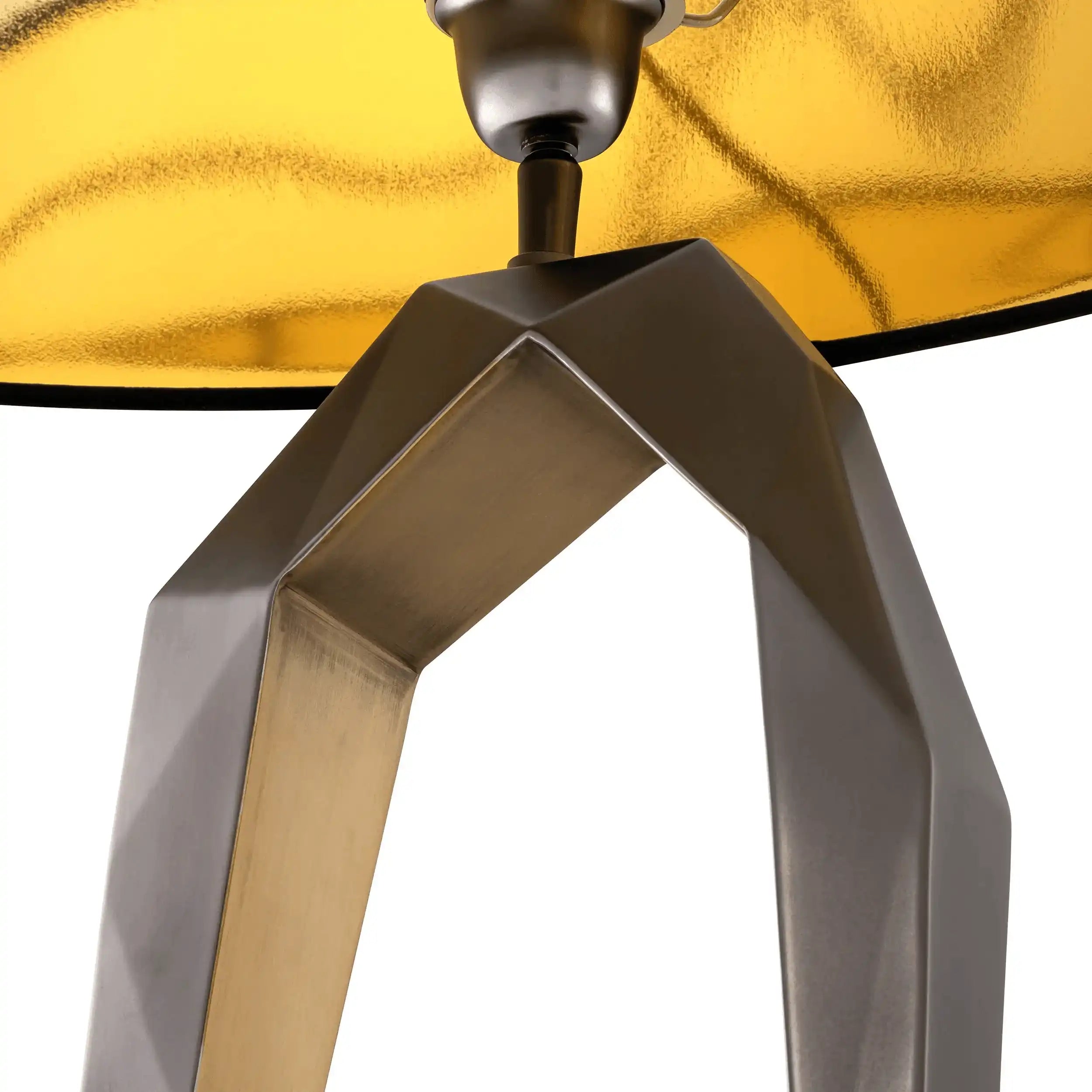 Santos Tischleuchte Gunmetal-Finish Antik Messingfinish schwarzer Marmorsockel - HomeDesign Knaus