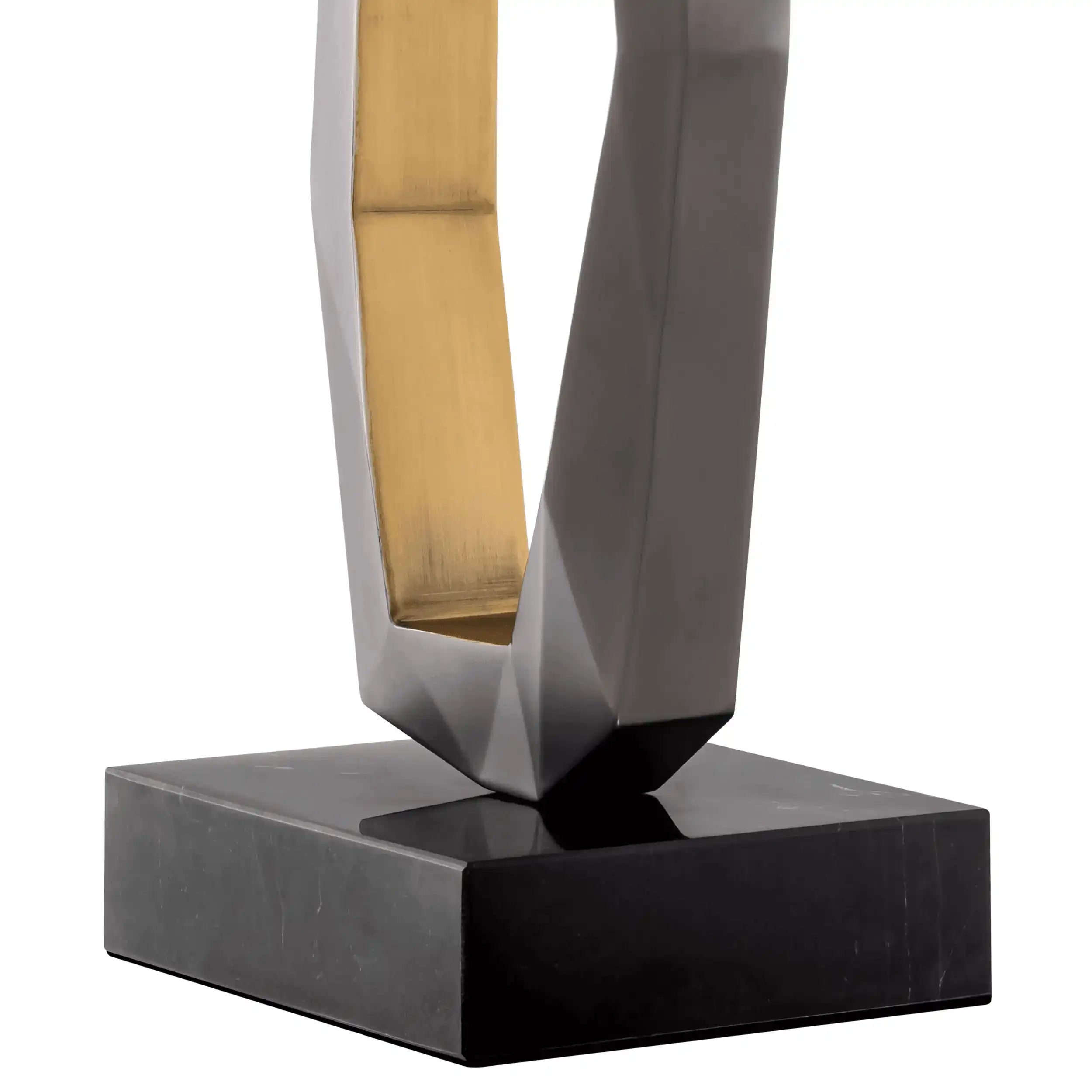 Santos Tischleuchte Gunmetal-Finish Antik Messingfinish schwarzer Marmorsockel - HomeDesign Knaus