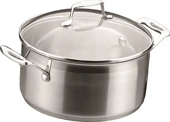 Scanpan 22 cm/4,5 L Kochtopf mit Deckel Impact Glaskeramik Backofengeeignet Edelstahl - HomeDesign Knaus