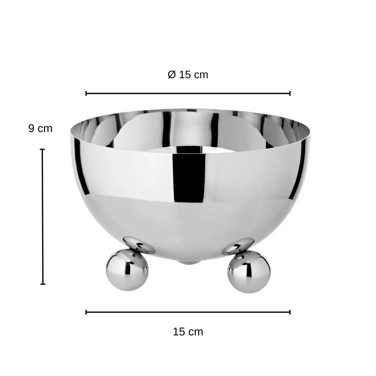 Schale Chicago (Höhe 9 cm, Ø 15 cm), hochglanzpoliert, Edelstahl - HomeDesign Knaus