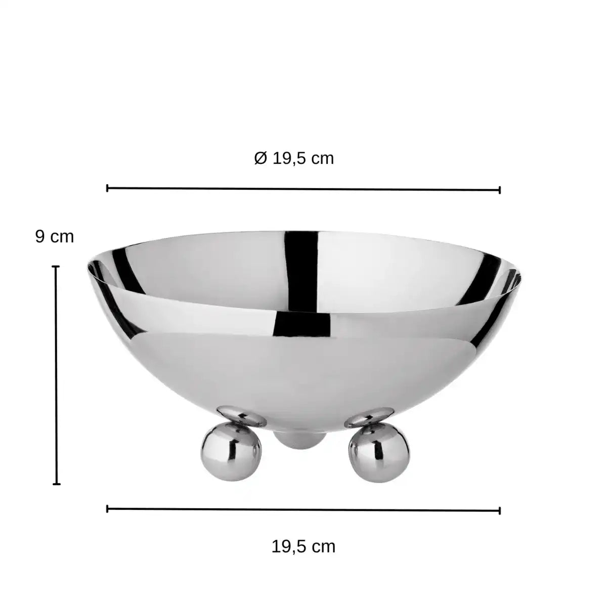 Schale Chicago (Höhe 9 cm, Ø 19,5 cm), hochglanzpoliert, Edelstahl - HomeDesign Knaus