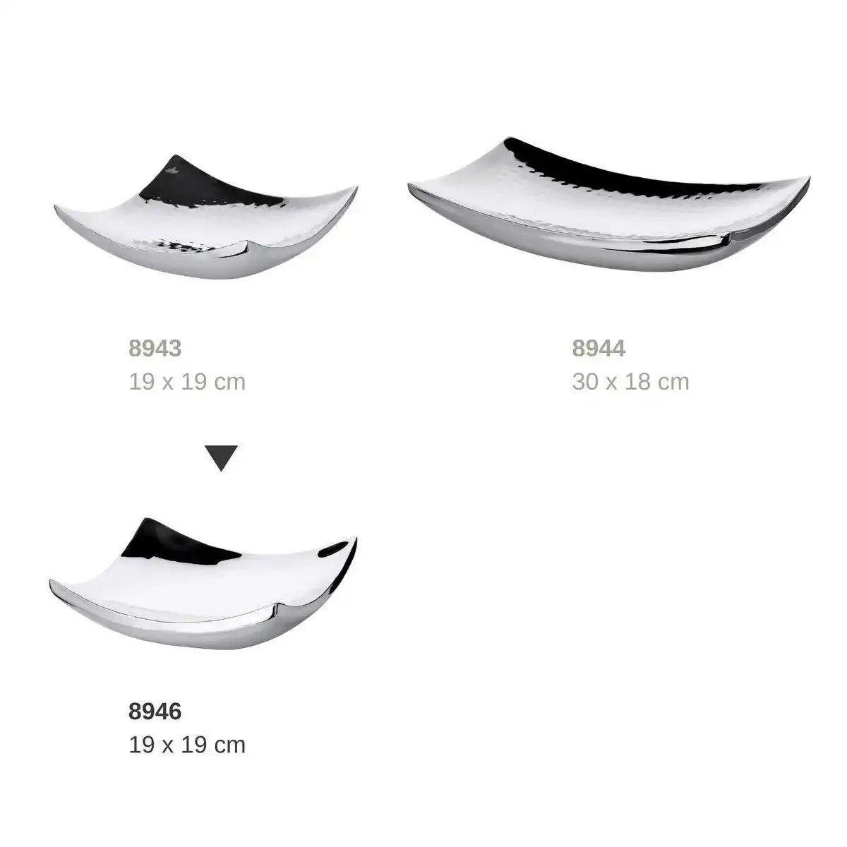Schale Dallas (19 x 19 cm) quadratisch, Edelstahl hochglanzpoliert, Dekoschale, Obstschale - HomeDesign Knaus