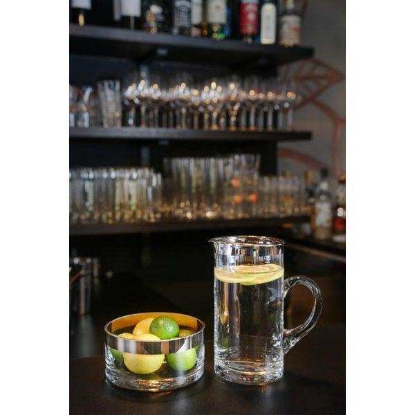 Schale Dekoschale Grit, mundgeblasenes Kristallglas mit Platinrand 15 cm - HomeDesign Knaus