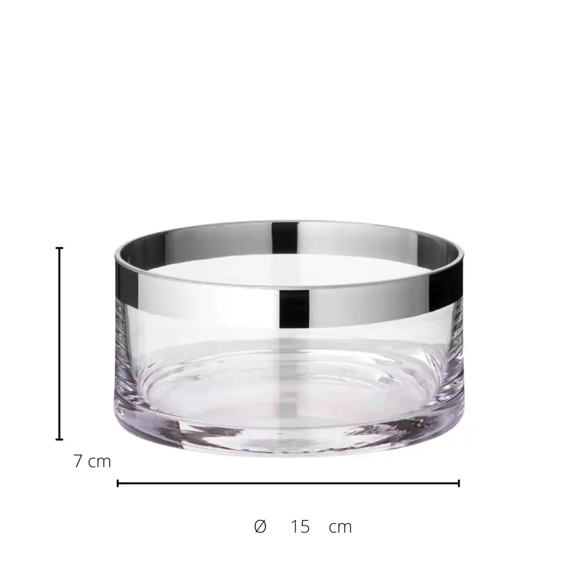 Schale Dekoschale Grit, mundgeblasenes Kristallglas mit Platinrand 15 cm - HomeDesign Knaus