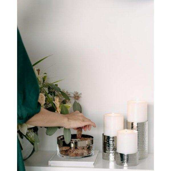 Schale Dekoschale Grit, mundgeblasenes Kristallglas mit Platinrand 15 cm - HomeDesign Knaus