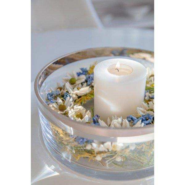 Schale Dekoschale Grit, mundgeblasenes Kristallglas mit Platinrand 25 cm - HomeDesign Knaus