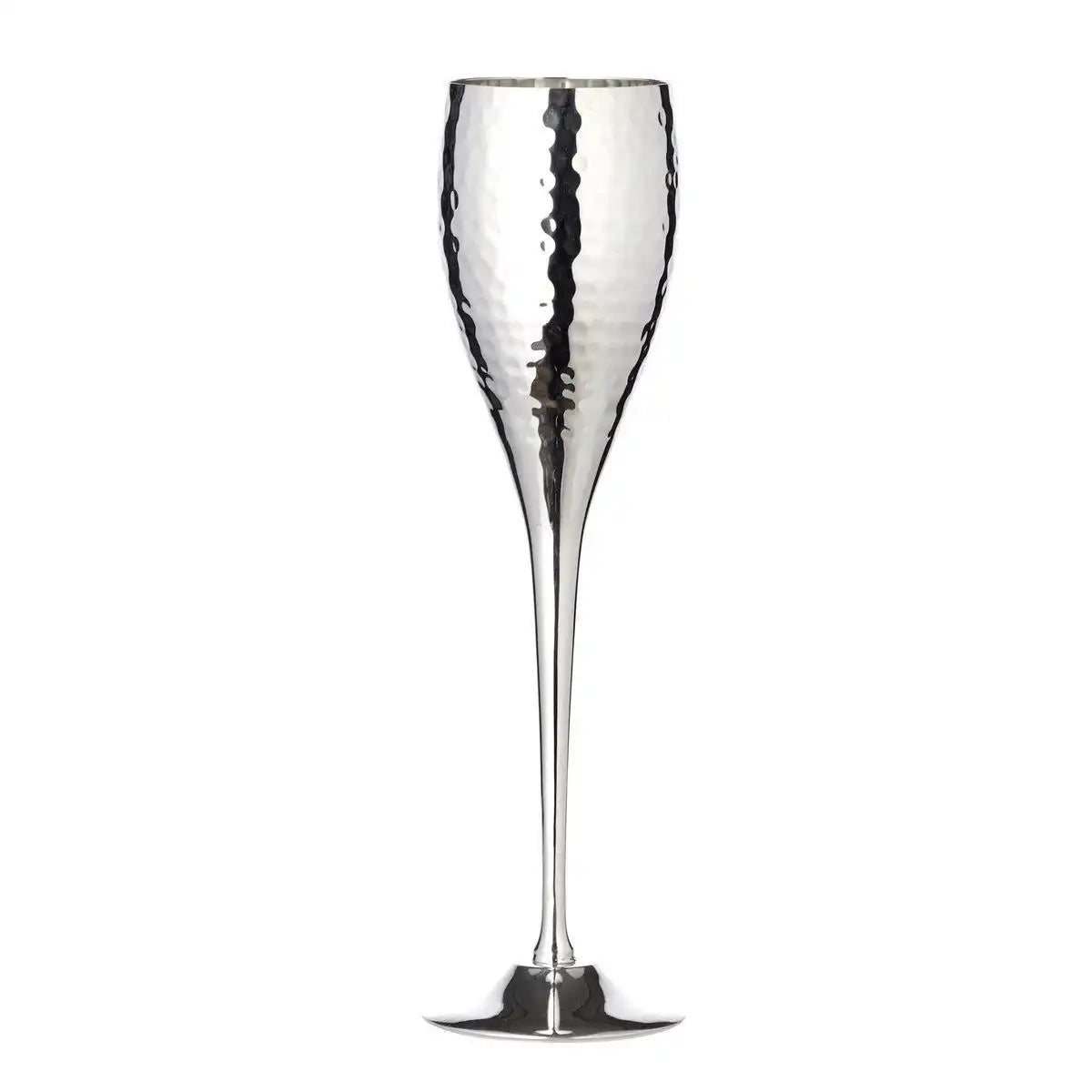 Sektkelch Sektflöte Dodo, gehämmert, edel versilbert, Höhe 23 cm 200 ml - HomeDesign Knaus