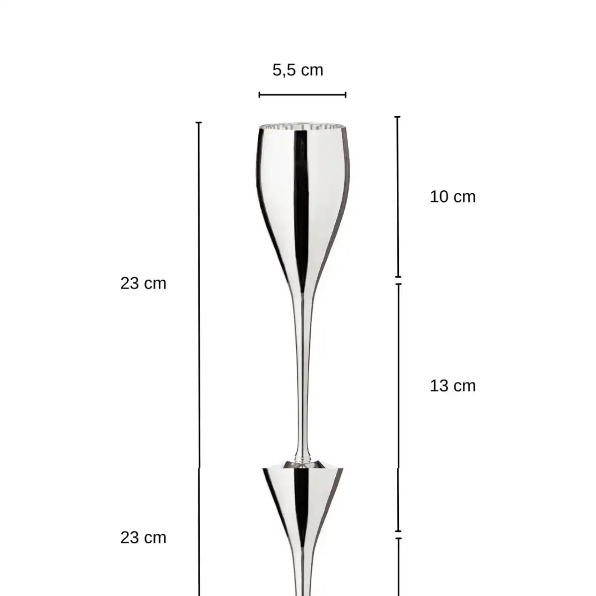 Sektkelch Sektglas Dodo, edel versilbert, Höhe 23 cm 200 ml - HomeDesign Knaus
