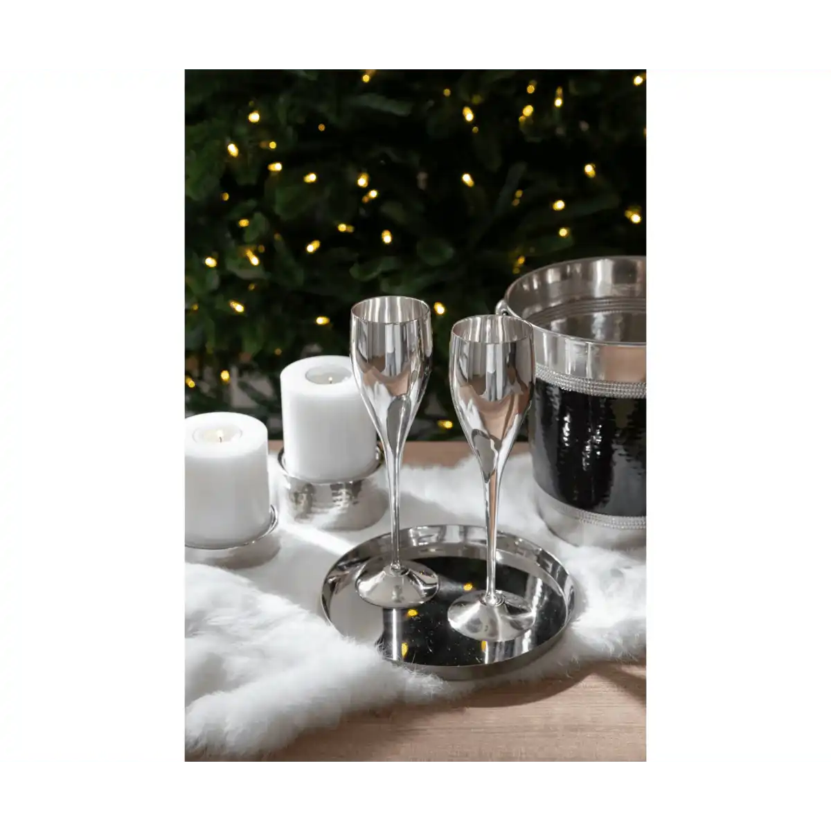 Sektkelch Sektglas Dodo, edel versilbert, Höhe 23 cm 200 ml - HomeDesign Knaus