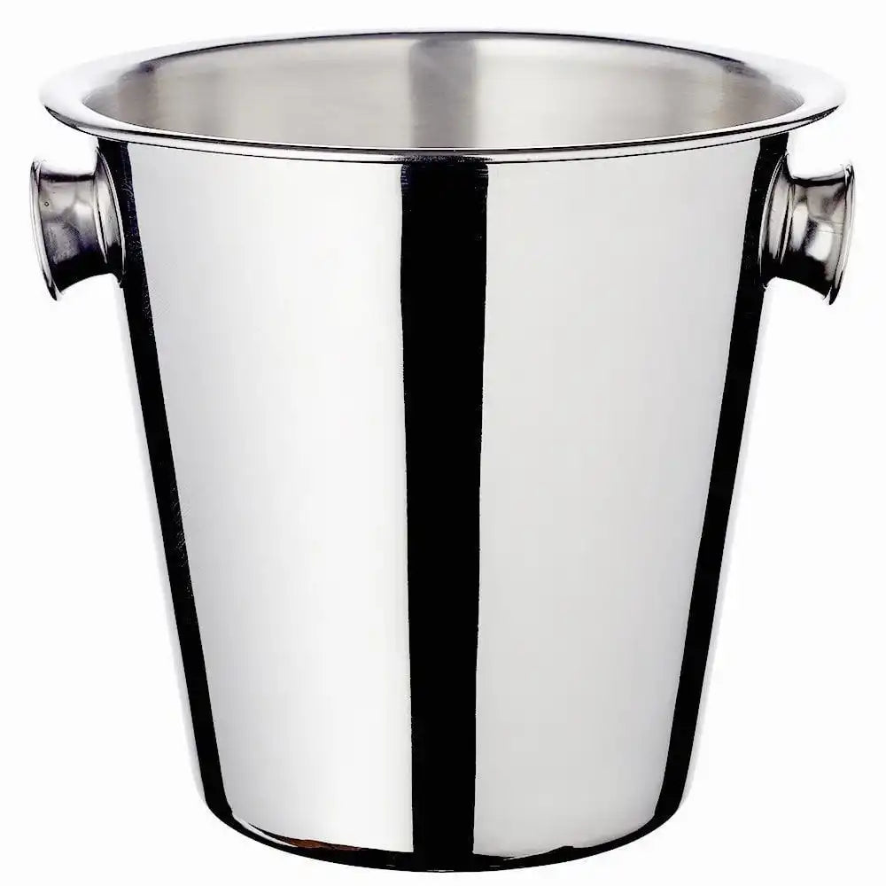 Sektkühler Joey mit Griffen, Edelstahl hochglanzpoliert, Höhe 23 cm, Durchmesser 21 cm - HomeDesign Knaus