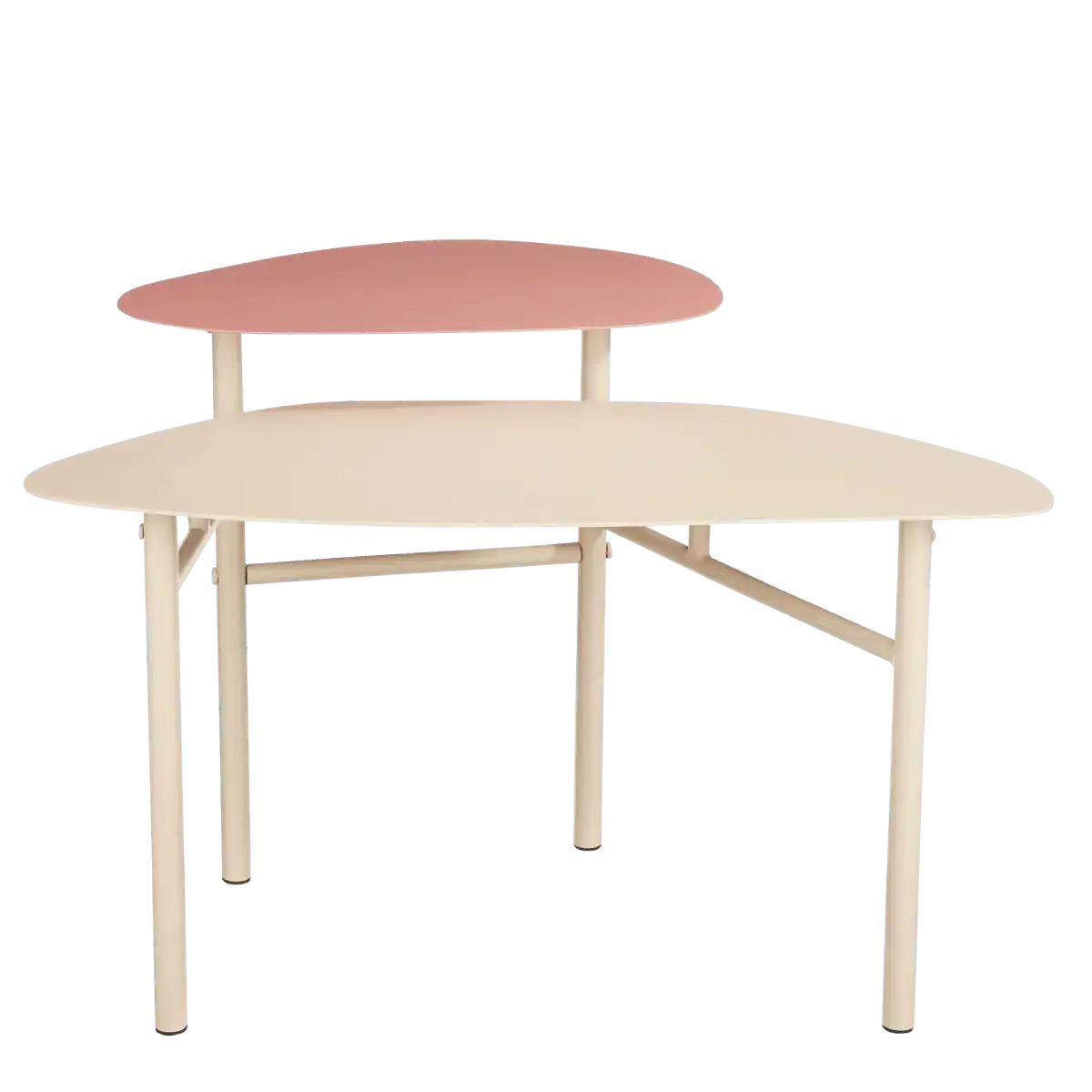 Selena Beistelltisch – L68 x B44,5 x H45,5 cm – Metall – Rosa - HomeDesign Knaus