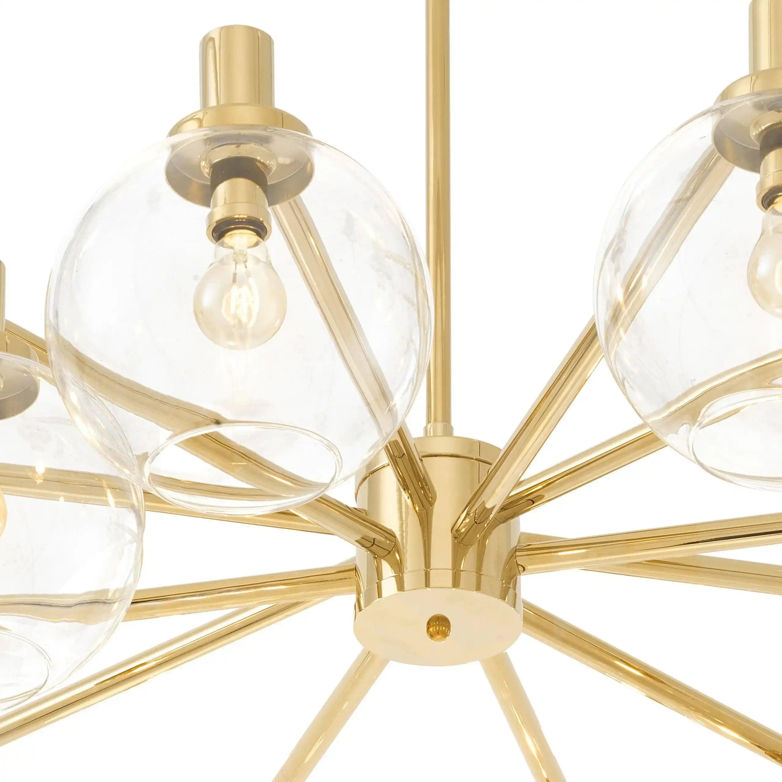 Selva Kronleuchter Gold Finish sauberes Glas Exclusiv Handanfertigung 150 cm - HomeDesign Knaus