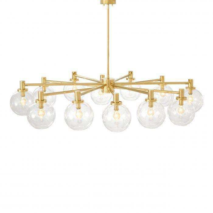 Selva Kronleuchter Gold Finish sauberes Glas Exclusiv Handanfertigung 150 cm - HomeDesign Knaus