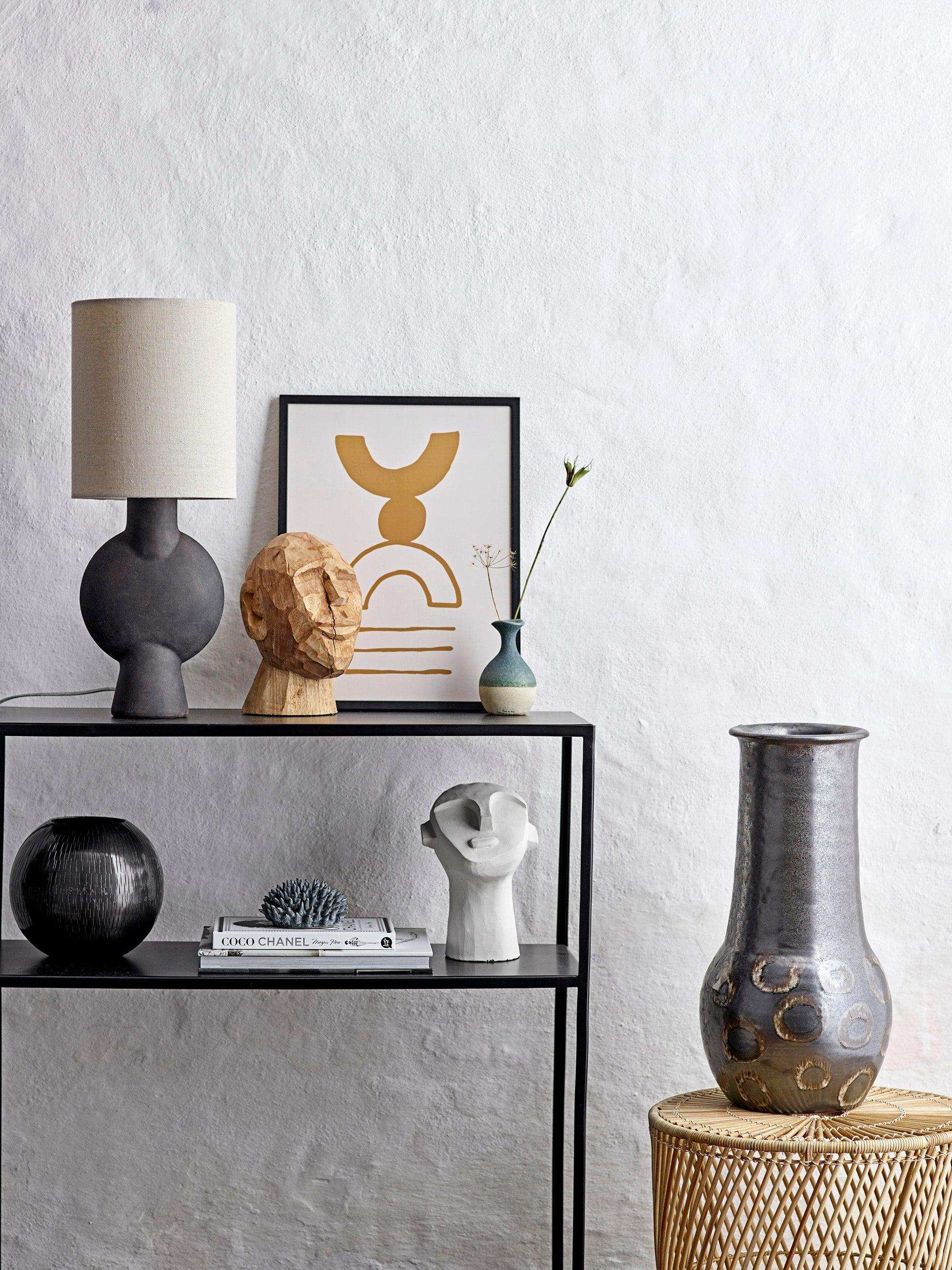 Sergio Tischleuchte Brown Terracotta bauchige Form Metall - HomeDesign Knaus