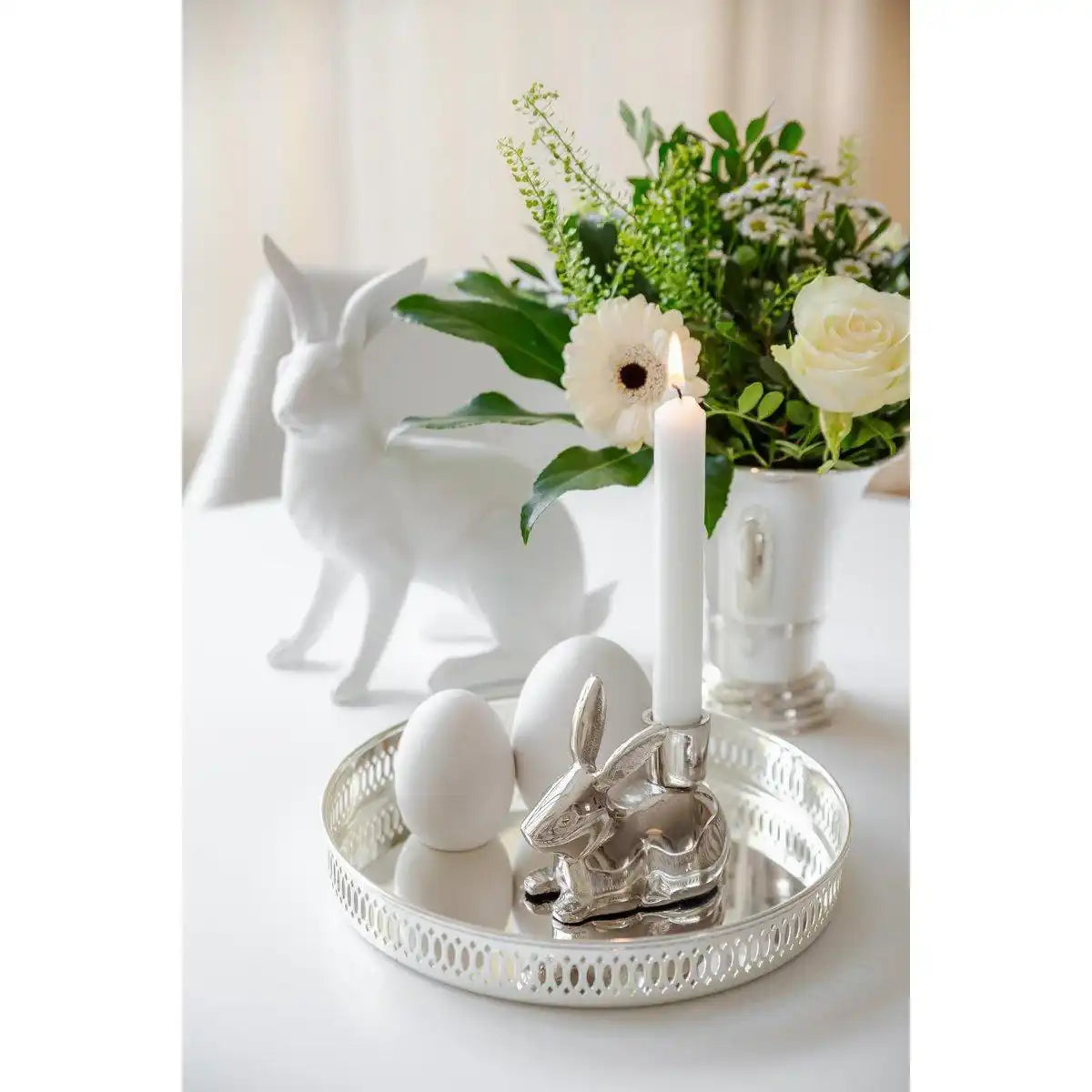 Serviertablett Galerietablett Coro, rund, edel versilbert, anlaufgeschützt, ø 23 cm, Höhe 3,5 cm - HomeDesign Knaus
