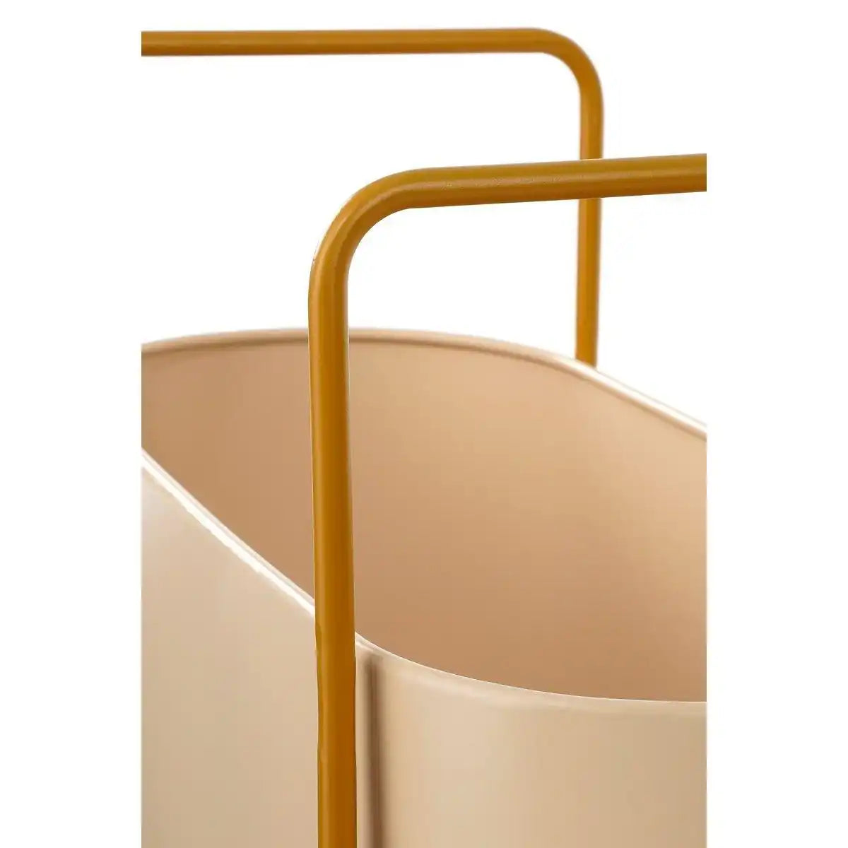 Shandy Stehender Übertopf – L54 x B23 x H48 cm – Metall – gebrochenes Weiß, Hellbraun - HomeDesign Knaus
