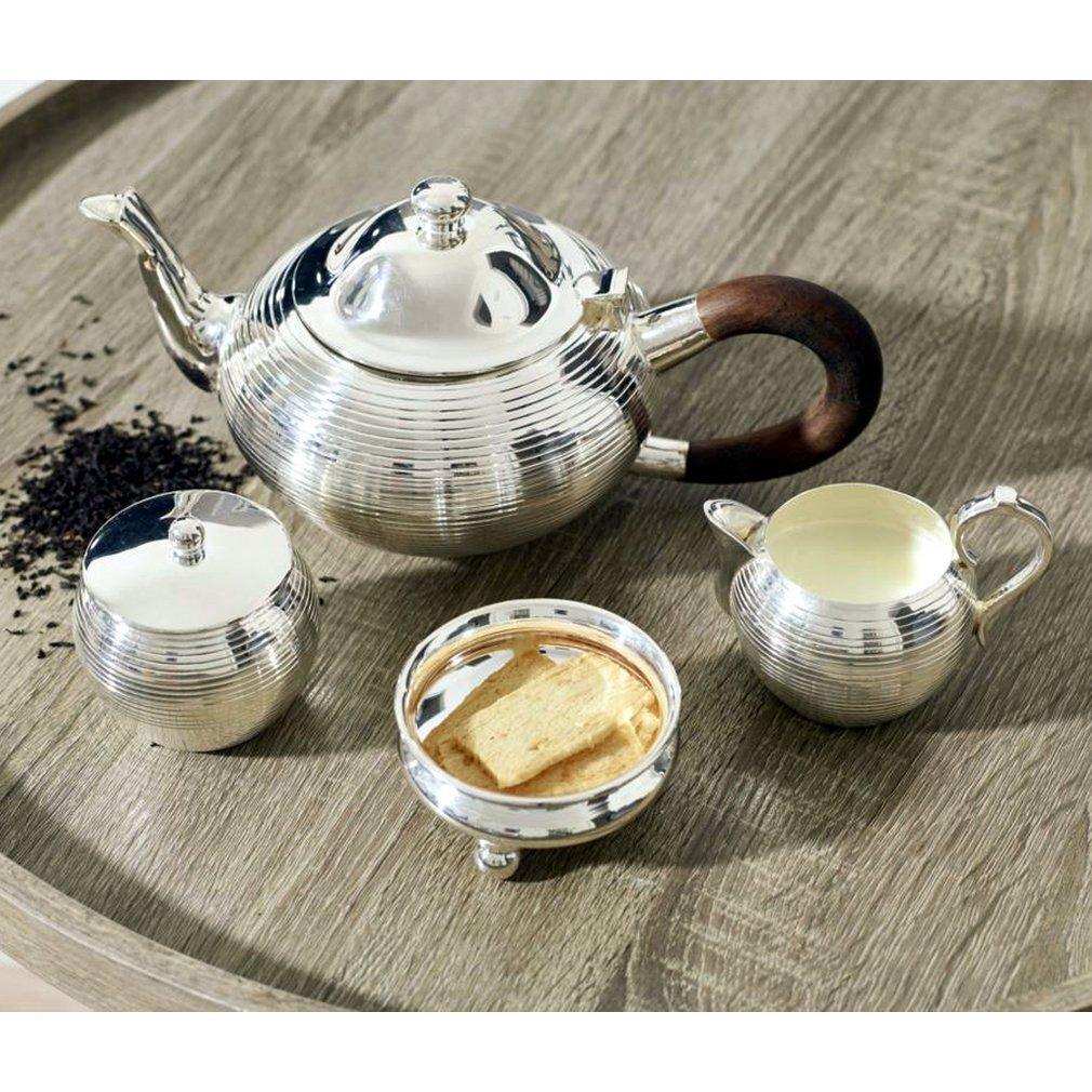 Snackschale / Schälchen auf Füßen Santa, schwerversilbert, Durchmesser 8 cm, Höhe 4 cm - HomeDesign Knaus