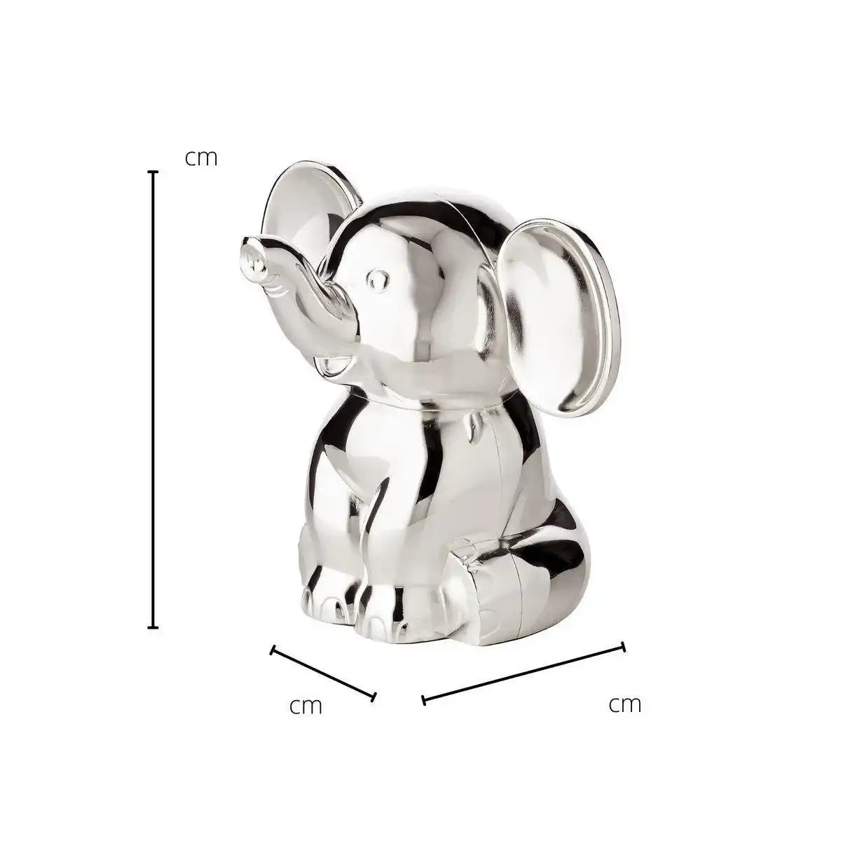 Spardose Sparbüchse Elefant, Höhe 11 cm, edel versilbert, anlaufgeschützt - HomeDesign Knaus
