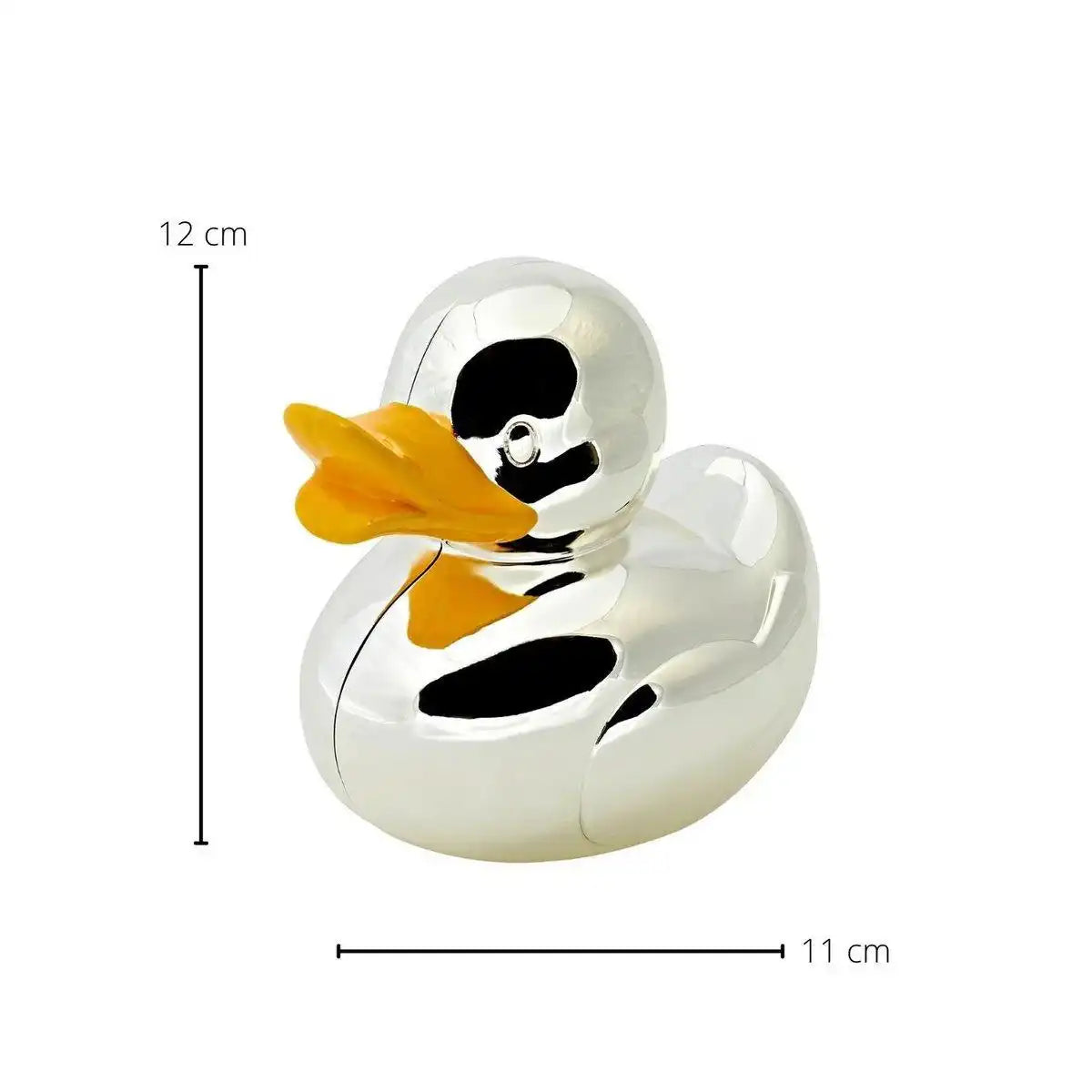 Spardose Sparbüchse Ente, edel versilbert, anlaufgeschützt, Höhe 11 cm - HomeDesign Knaus