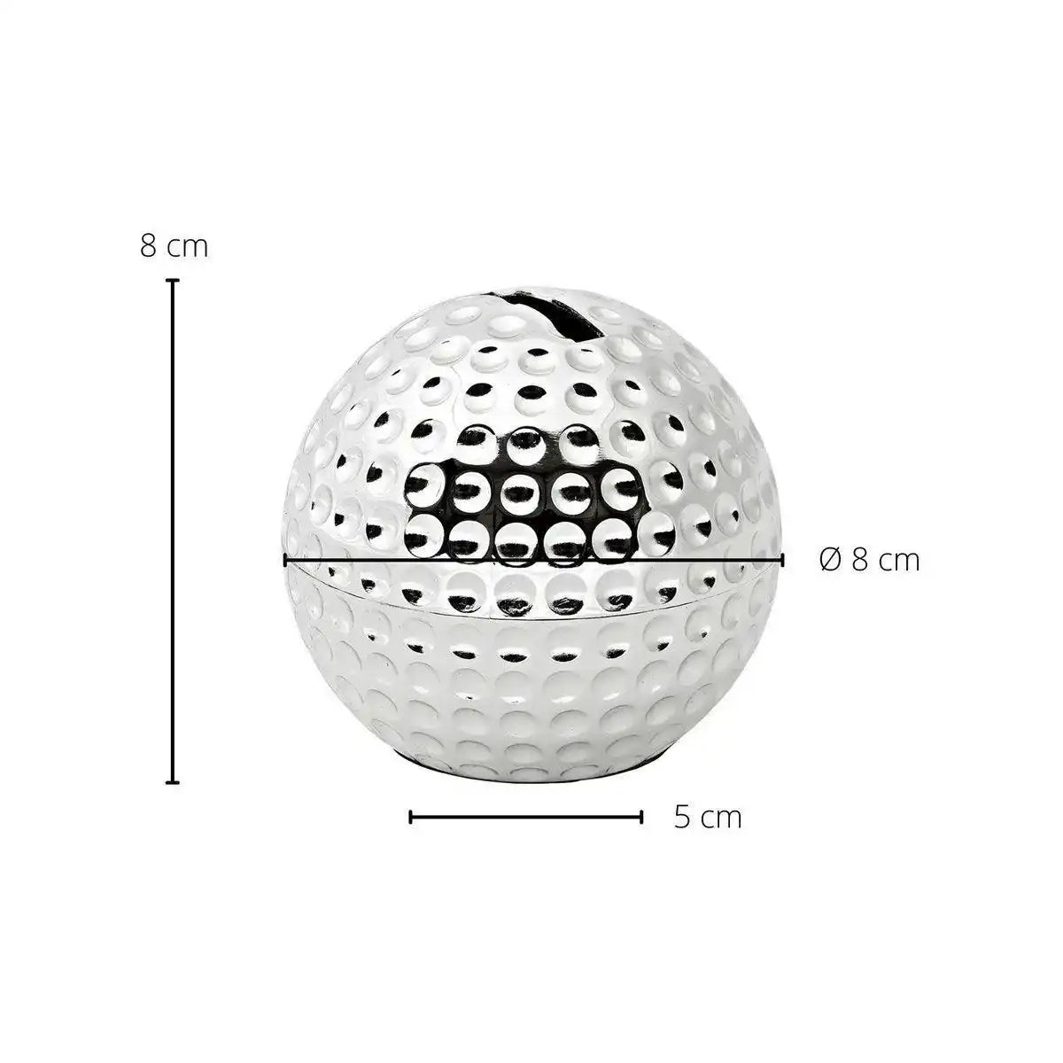 Spardose Sparbüchse Golfball, edel versilbert, anlaufgeschützt, Höhe 8 cm - HomeDesign Knaus