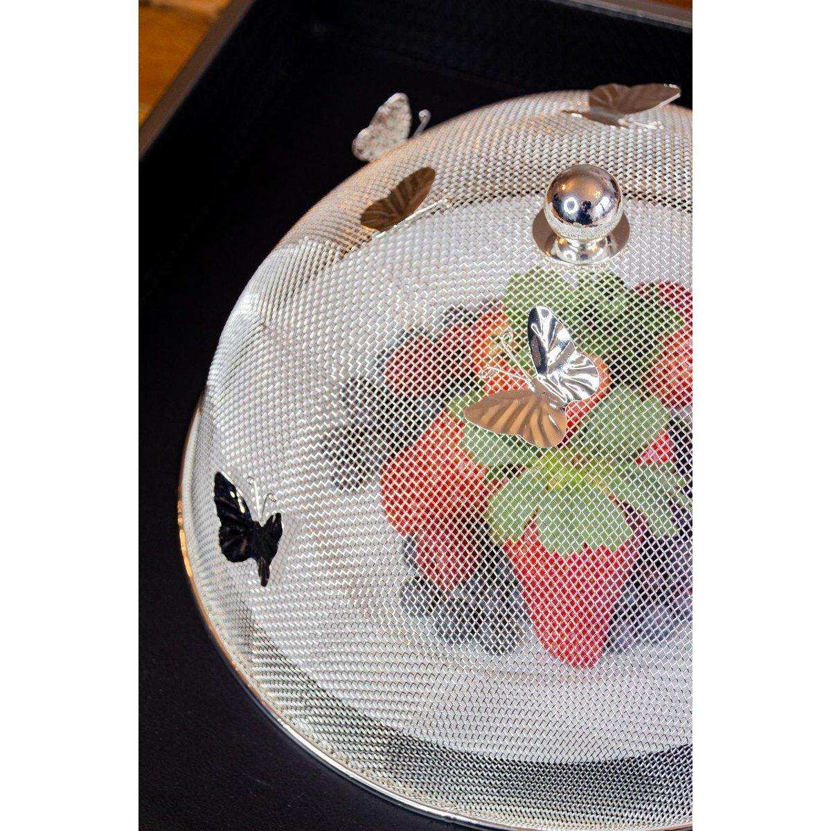 Speiseschirm Schutzhaube Butterfly, edel versilbert, anlaufgeschützt, Durchmesser 30 cm - HomeDesign Knaus