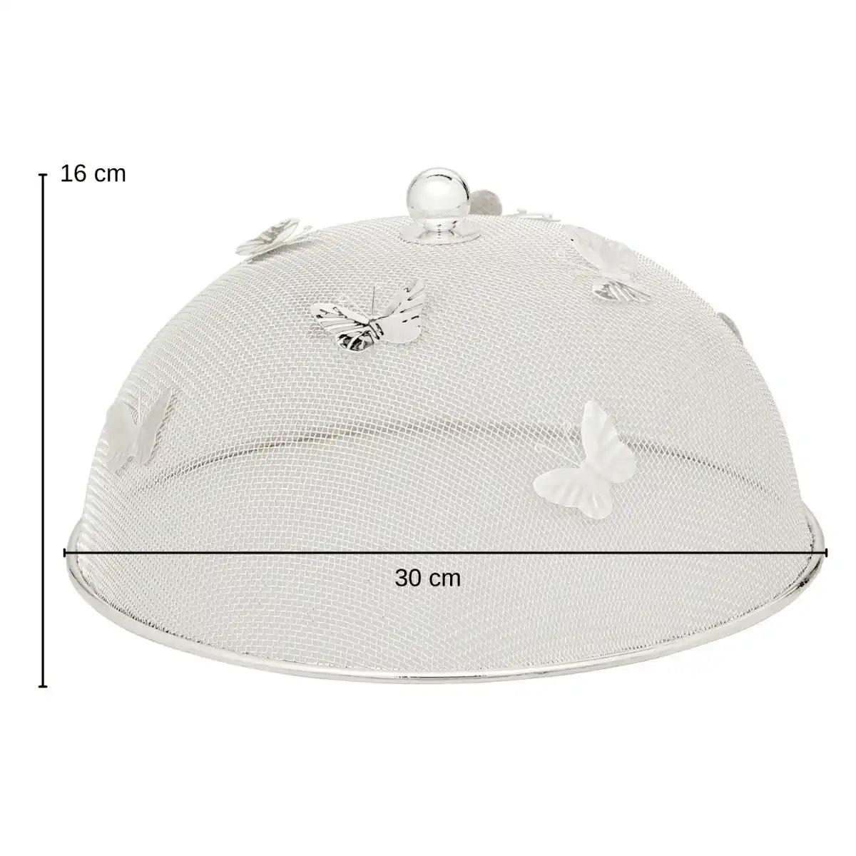 Speiseschirm Schutzhaube Butterfly, edel versilbert, anlaufgeschützt, Durchmesser 30 cm - HomeDesign Knaus