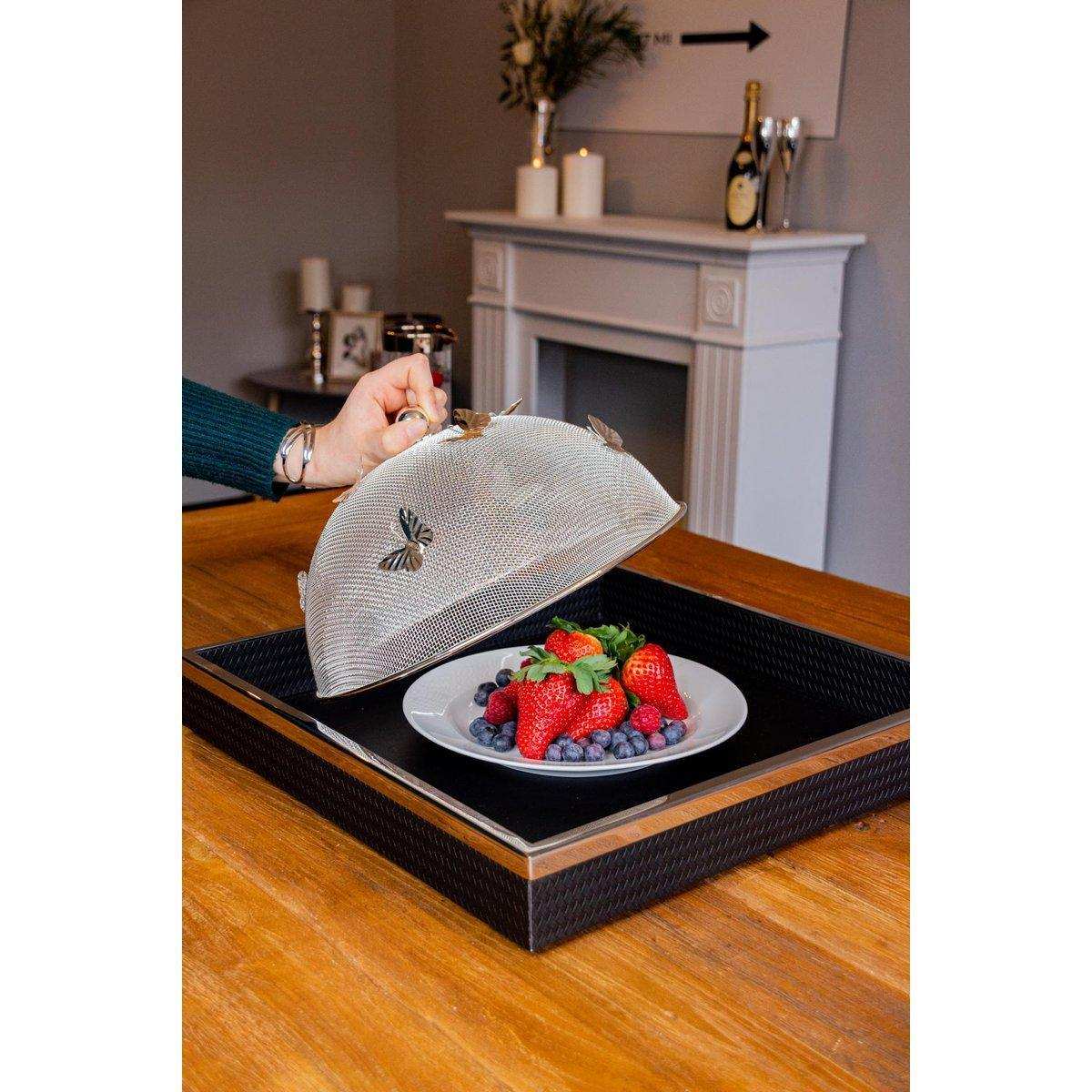 Speiseschirm Schutzhaube Butterfly, edel versilbert, anlaufgeschützt, Durchmesser 30 cm - HomeDesign Knaus