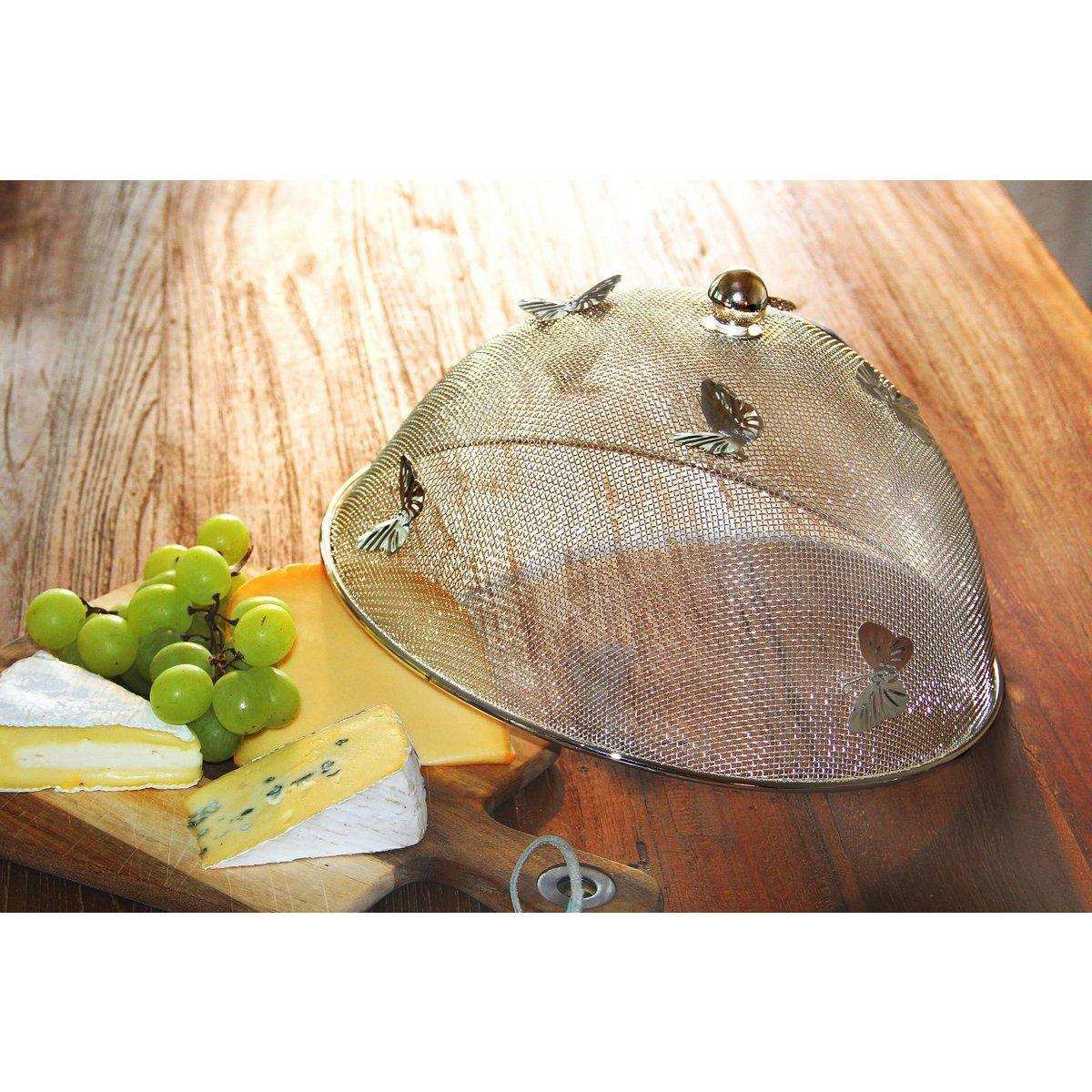 Speiseschirm Schutzhaube Butterfly, edel versilbert, anlaufgeschützt, Durchmesser 30 cm - HomeDesign Knaus