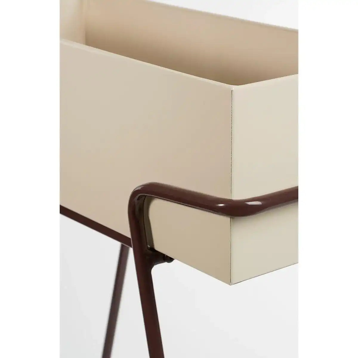 Stehender Übertopf – 2er-Set – L54 x B23 x H69,5 cm – Metall – Dunkelbraun/Beige - HomeDesign Knaus