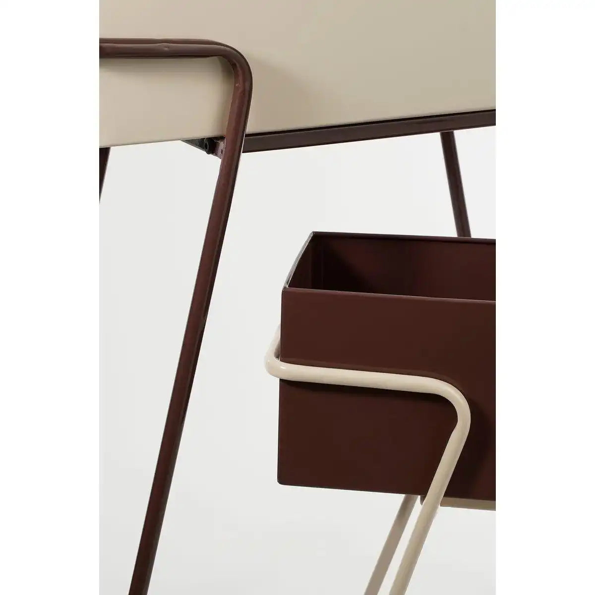 Stehender Übertopf – 2er-Set – L54 x B23 x H69,5 cm – Metall – Dunkelbraun/Beige - HomeDesign Knaus