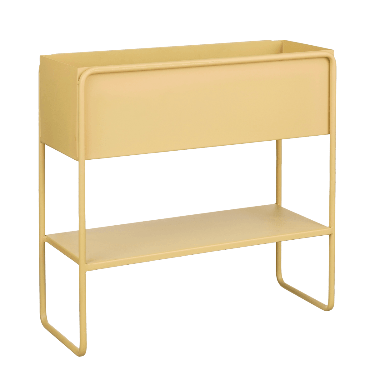 Stehender Übertopf „Cubica“ – L45 x B18 x H44 cm – Metall – Hellbraun - HomeDesign Knaus