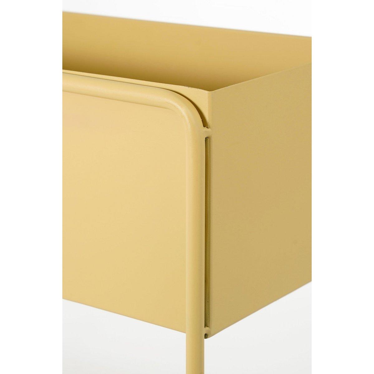 Stehender Übertopf „Cubica“ – L45 x B18 x H44 cm – Metall – Hellbraun - HomeDesign Knaus