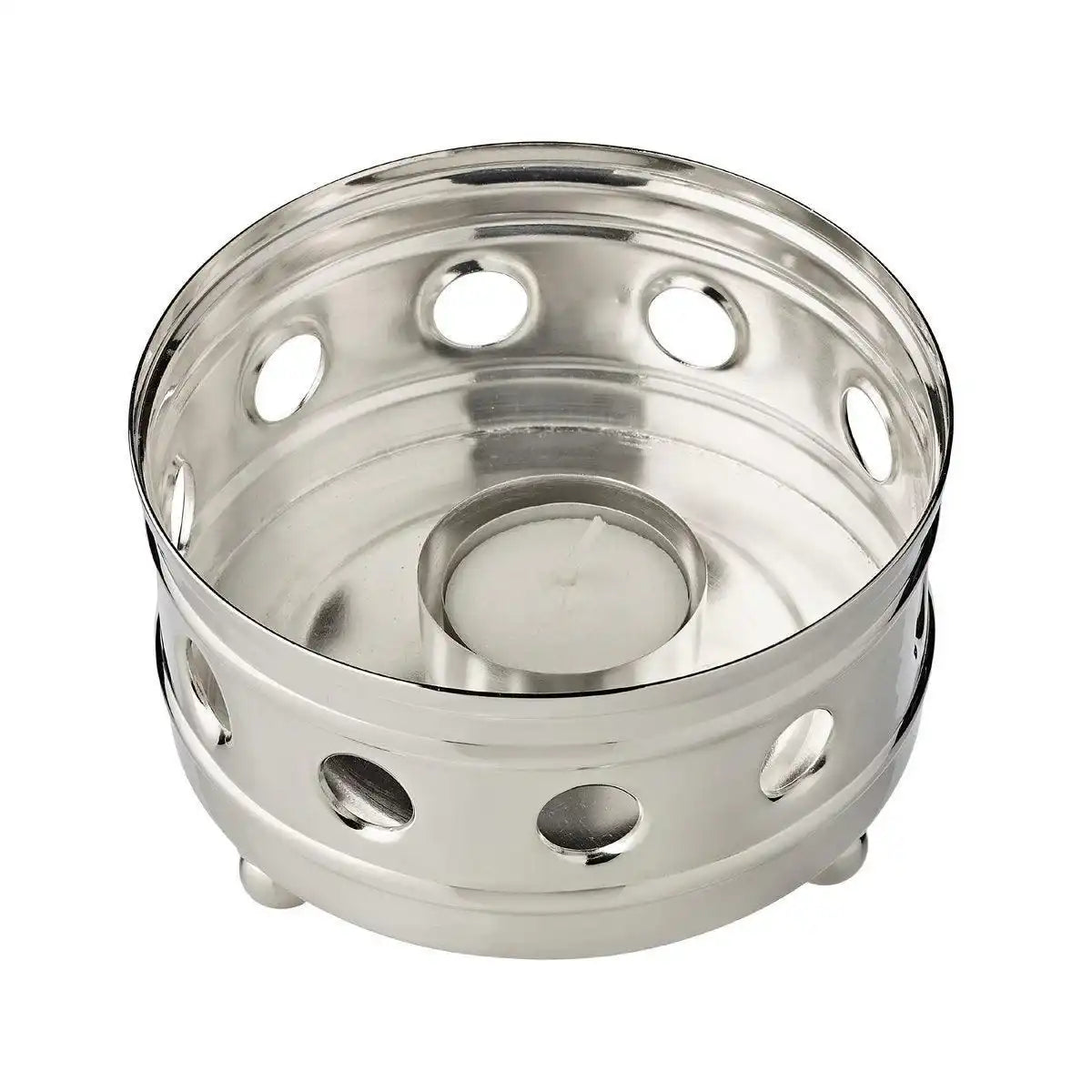 Stövchen Lydia, für Teelicht, abnehmbarer Deckel, schwerversilbert, Durchmesser 13 cm - HomeDesign Knaus