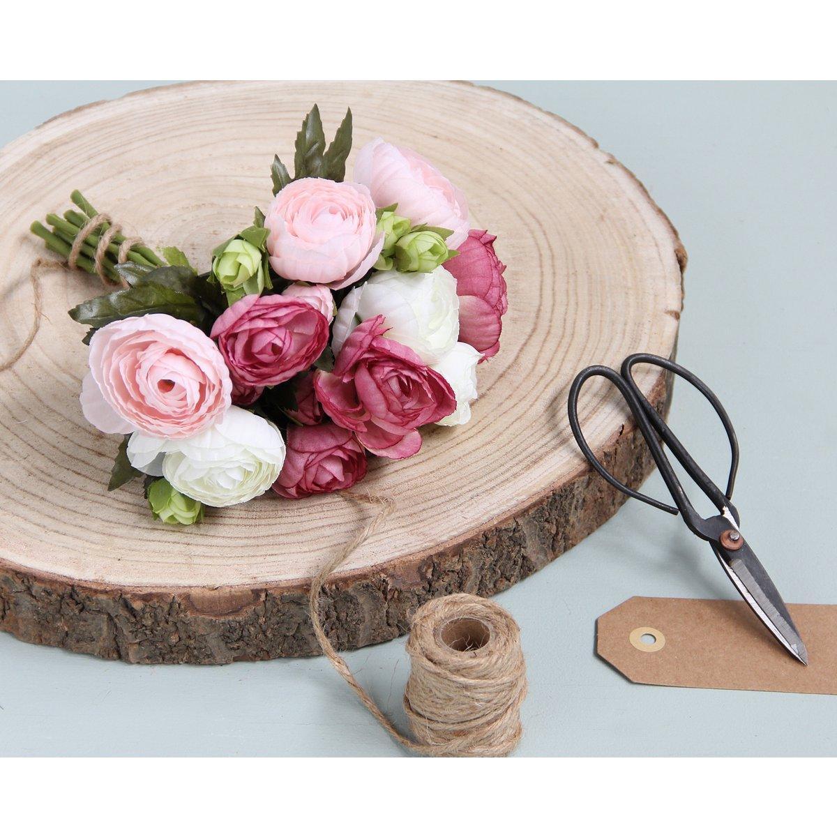 Strauß künstlicher Ranunkelblumen – H22 x Ø19 cm – Rosa - HomeDesign Knaus