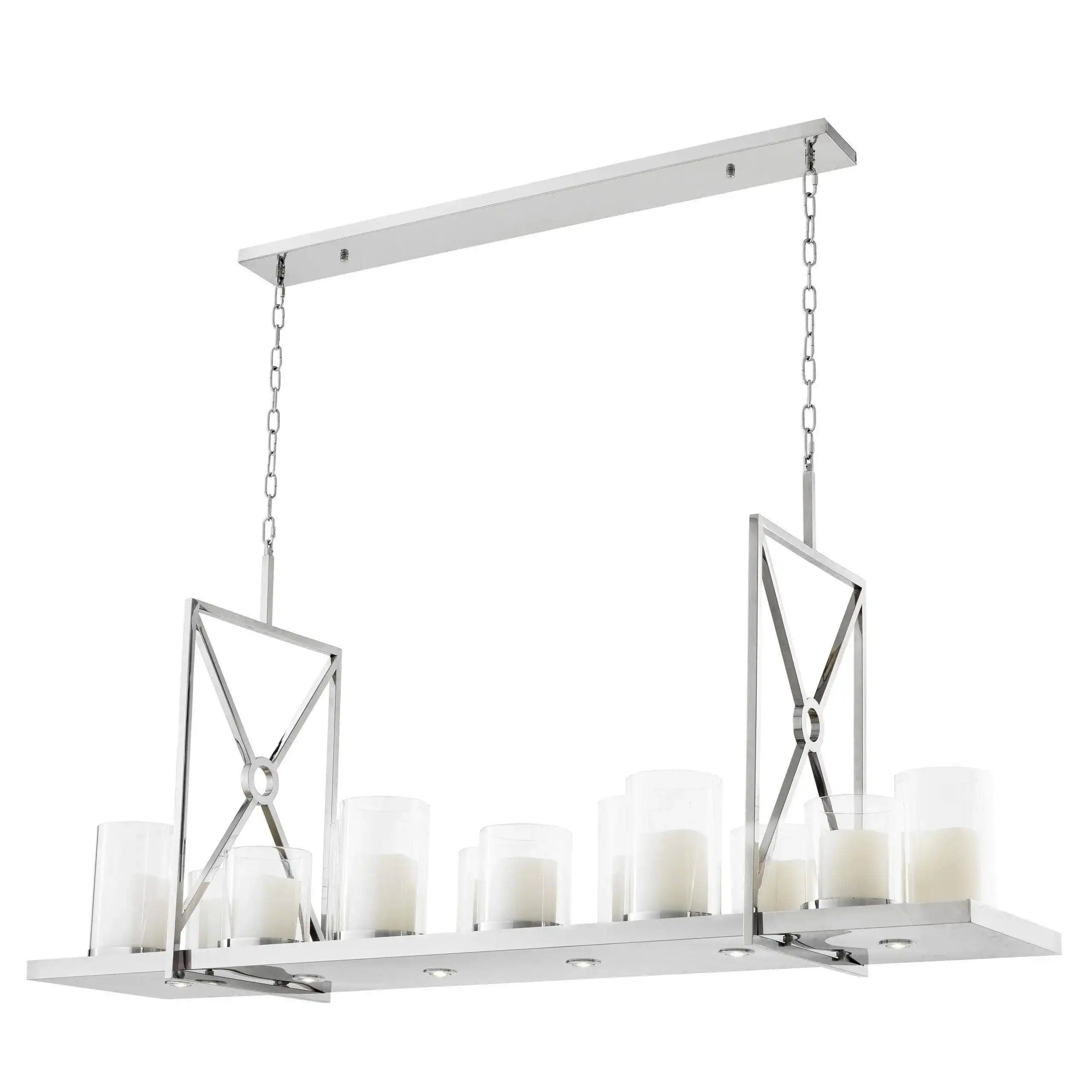 Summit Kronleuchter Edehlstahl mit LED Spots 12-flammig Sturmlaternen Unikat - HomeDesign Knaus