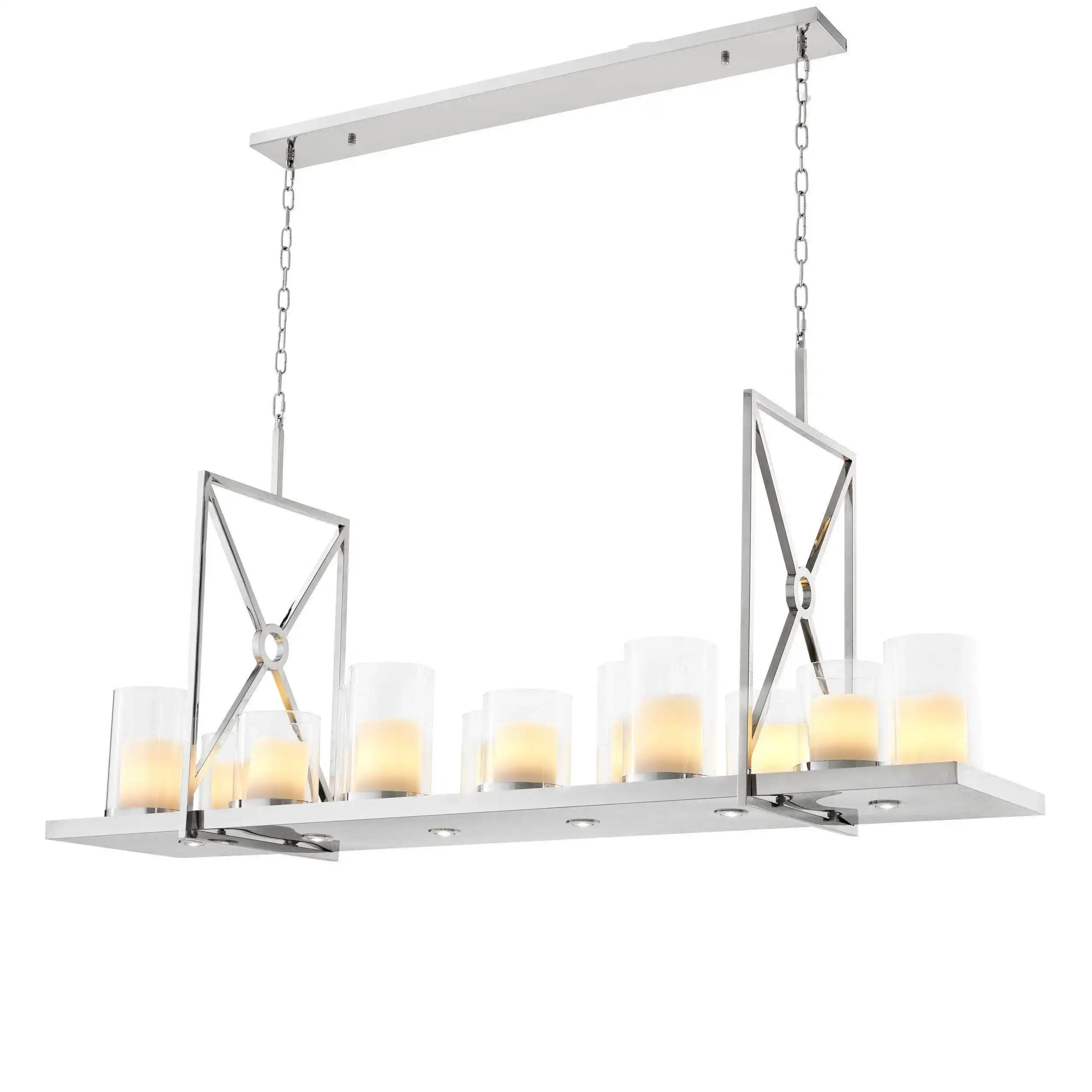 Summit Kronleuchter Edehlstahl mit LED Spots 12-flammig Sturmlaternen Unikat - HomeDesign Knaus