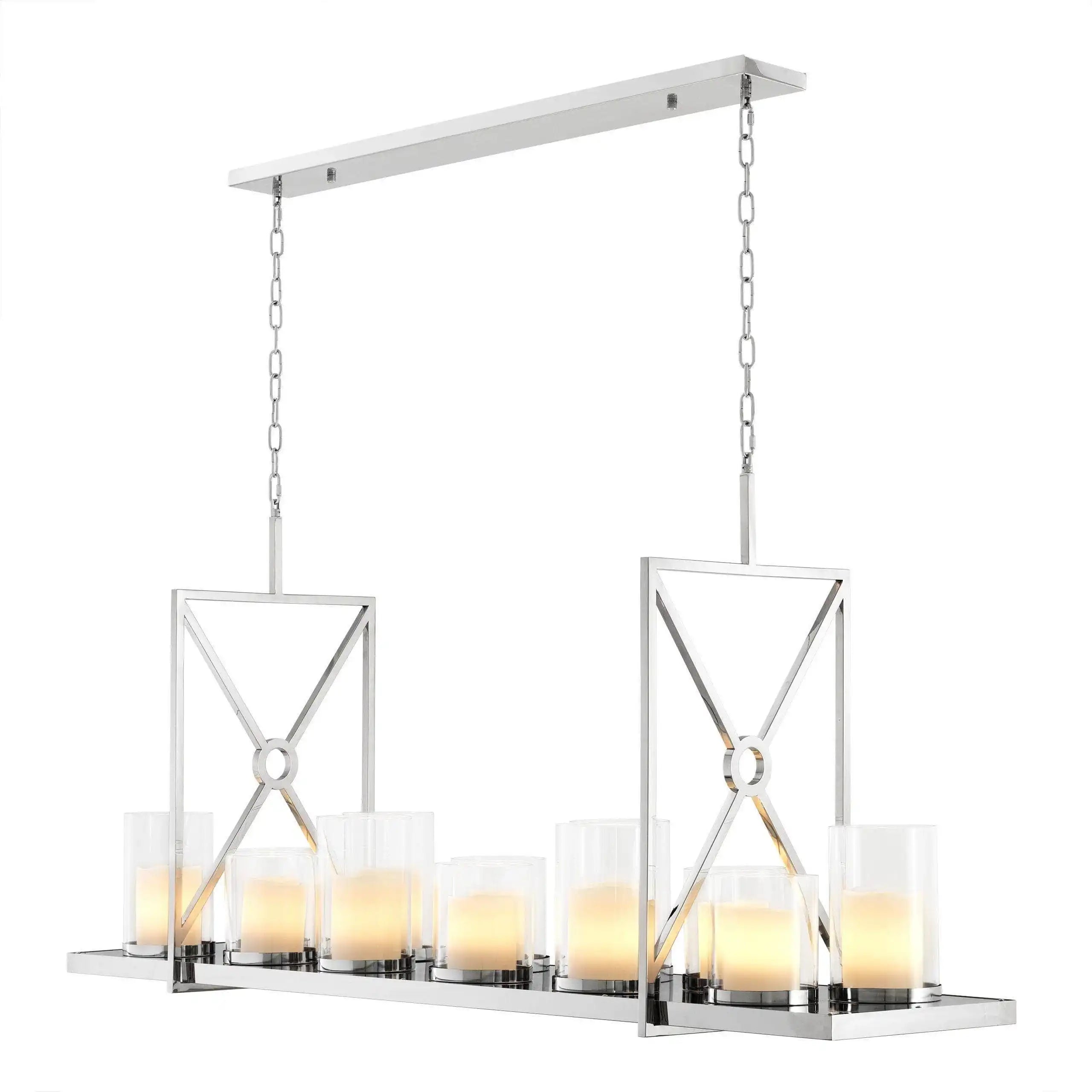 Summit Kronleuchter Edehlstahl mit LED Spots 12-flammig Sturmlaternen Unikat - HomeDesign Knaus