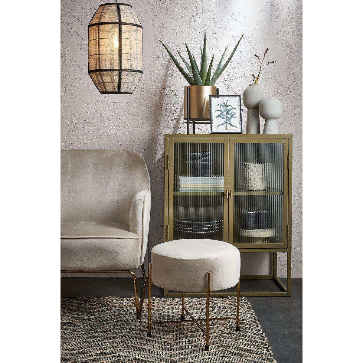 Sverre Blumentopf auf Ständer – H28 x Ø19 cm – Gold, Schwarz - HomeDesign Knaus