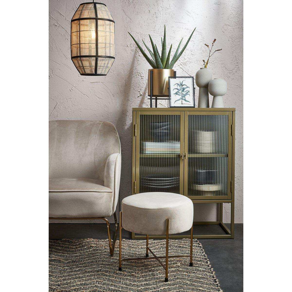 Sverre Blumentopf auf Ständer – H28 x Ø19 cm – Gold, Schwarz - HomeDesign Knaus