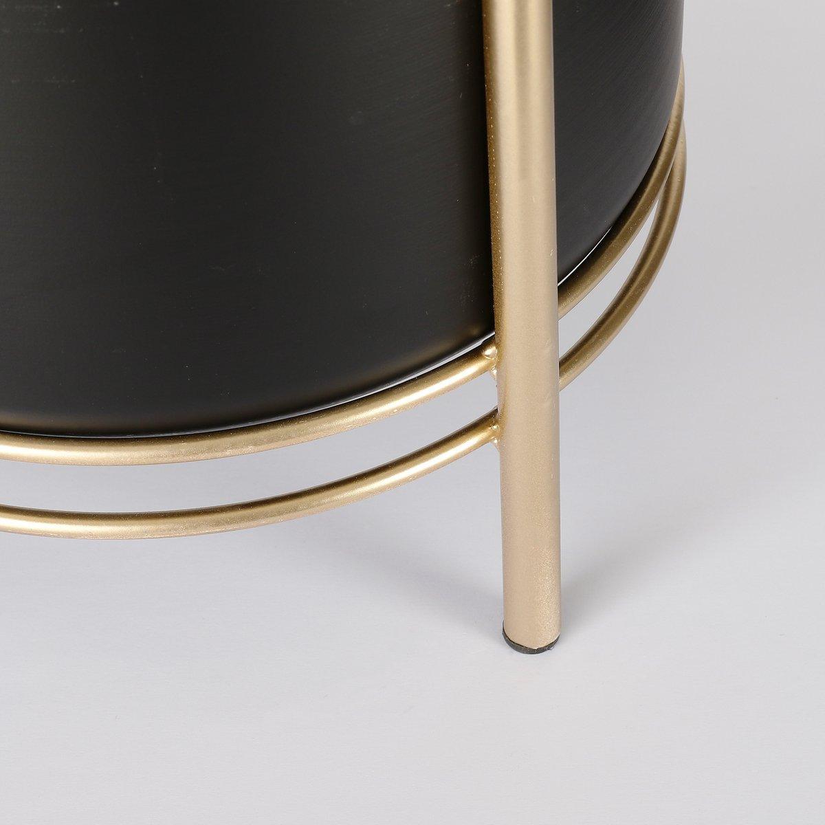 Sverre Blumentopf auf Ständer – H28 x Ø19 cm – Schwarz, Gold - HomeDesign Knaus