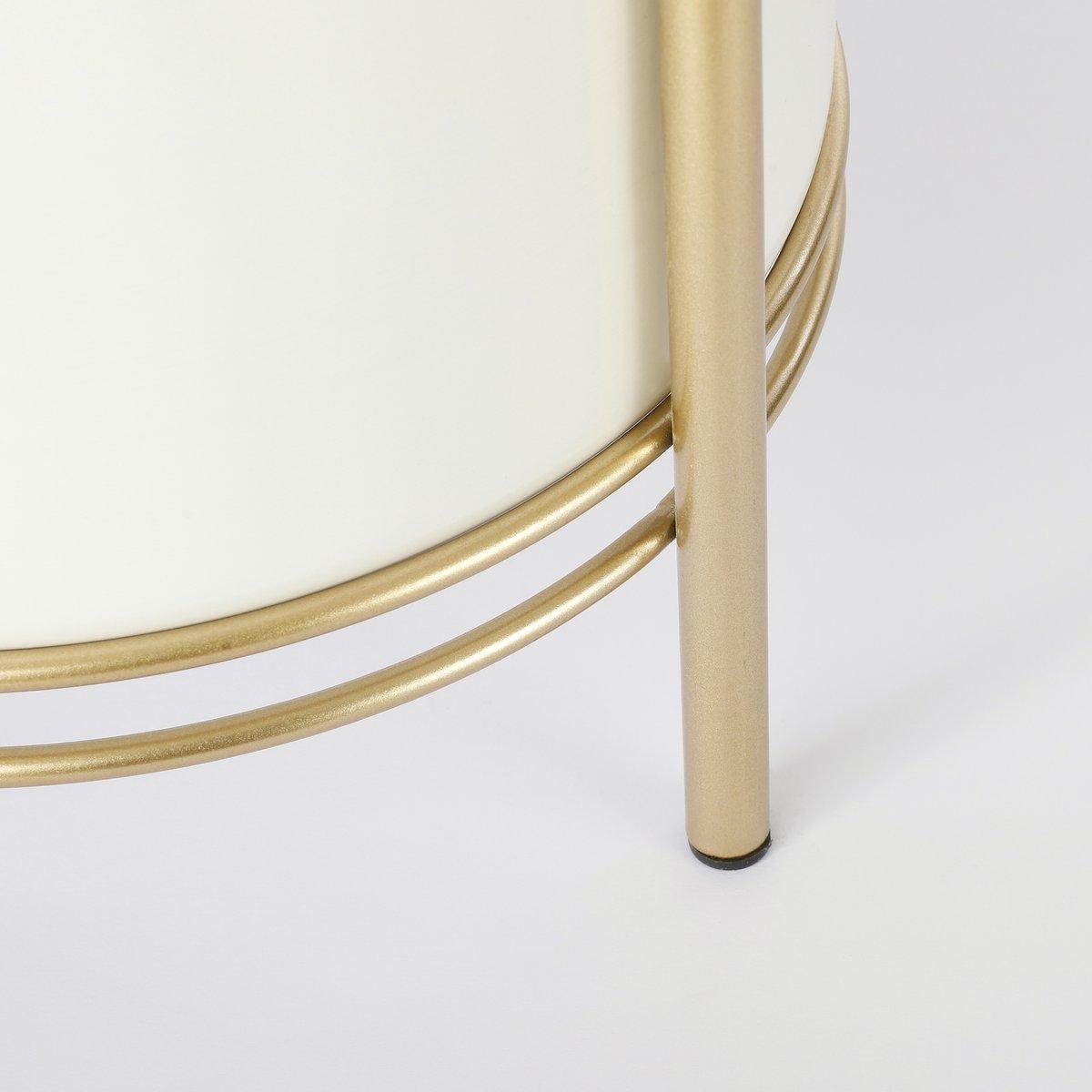 Sverre Blumentopf auf Ständer – H28 x Ø19 cm – Weiß, Gold - HomeDesign Knaus