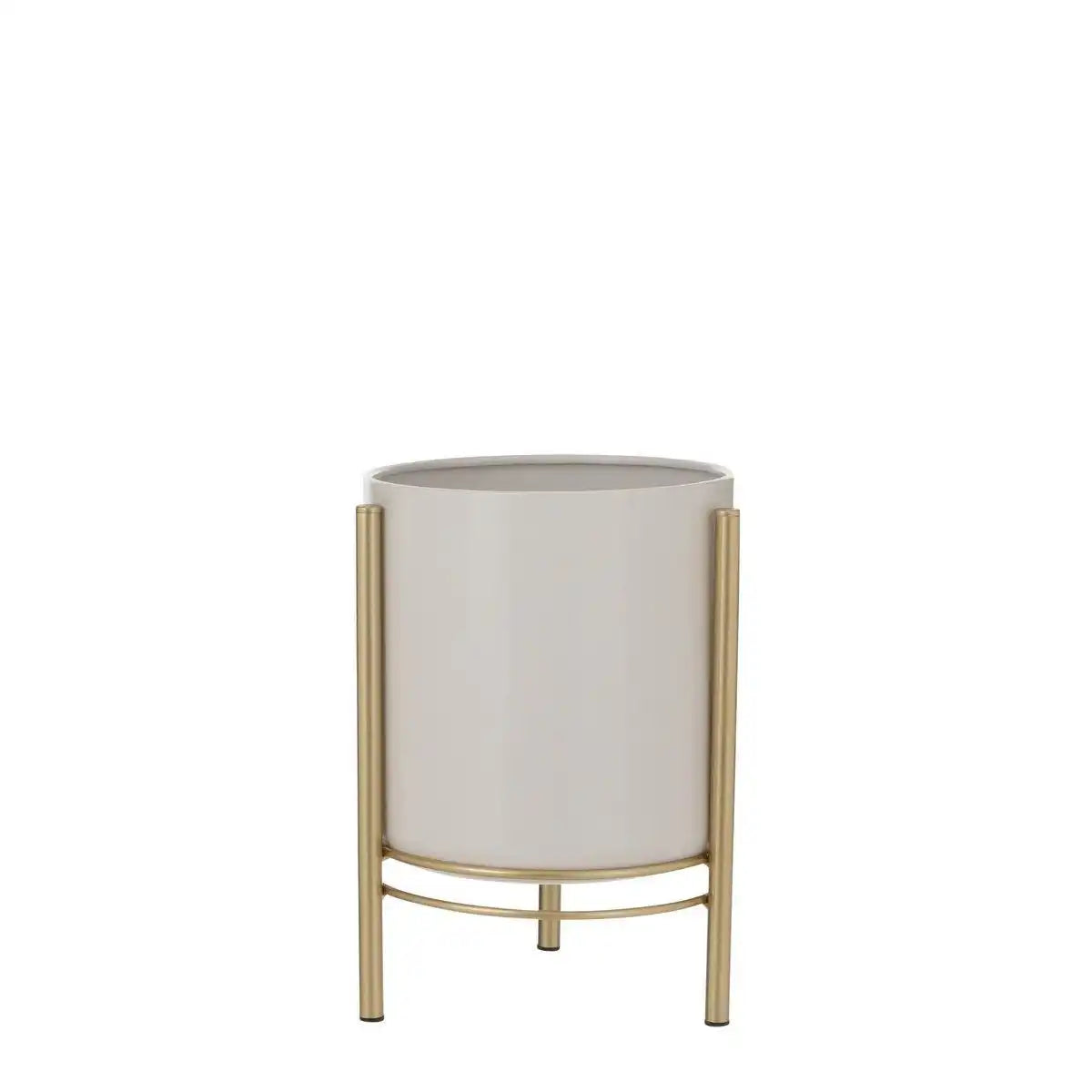 Sverre Blumentopf auf Ständer – H28 x Ø19 cm – Weiß, Gold - HomeDesign Knaus