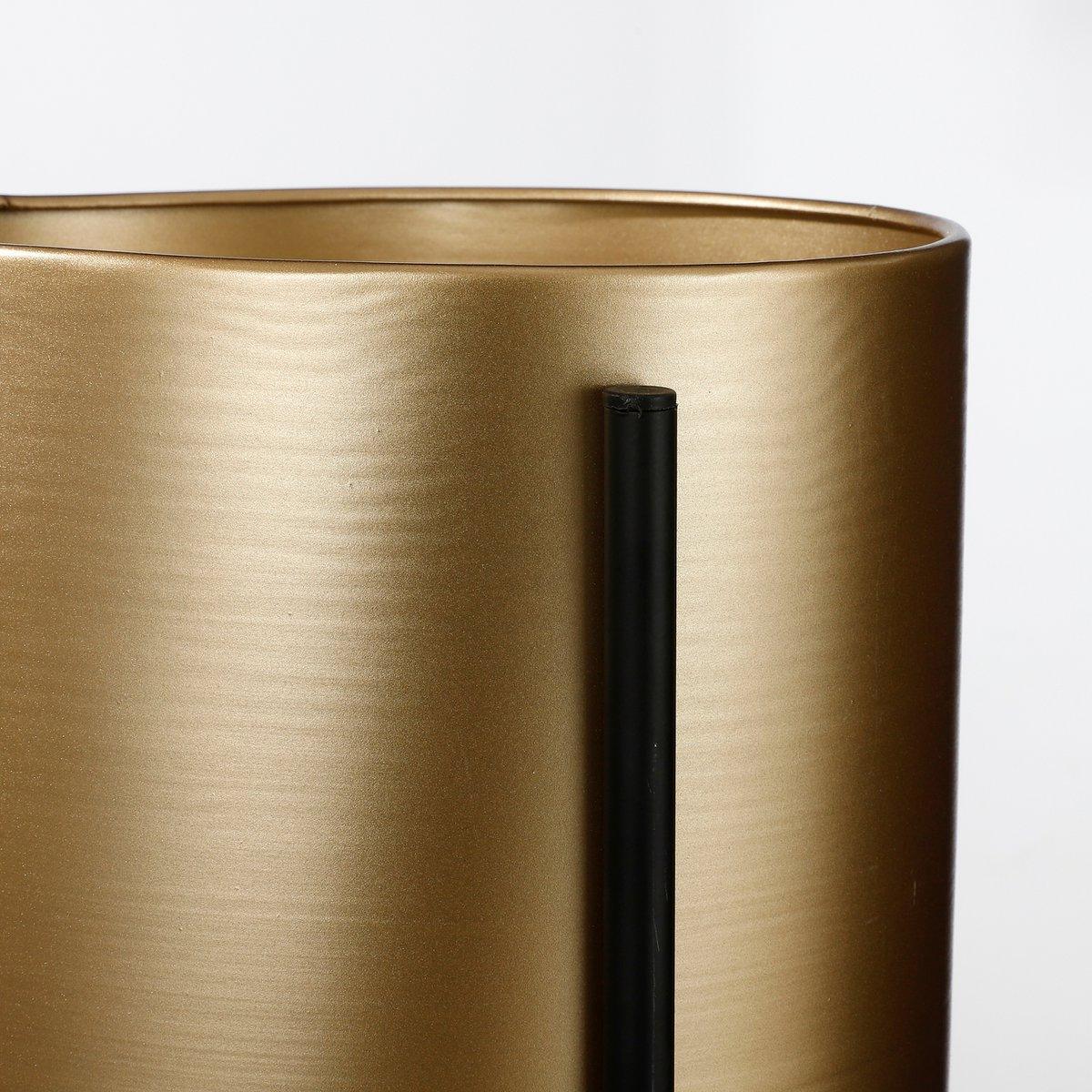 Sverre Blumentopf auf Ständer – H29 x Ø25 cm – Gold, Schwarz - HomeDesign Knaus