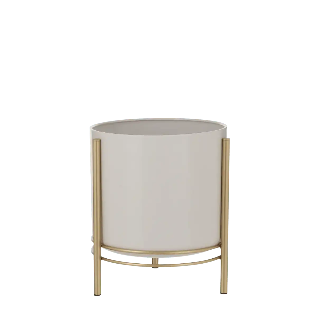 Sverre Blumentopf auf Ständer – H29 x Ø25 cm – Weiß, Gold - HomeDesign Knaus
