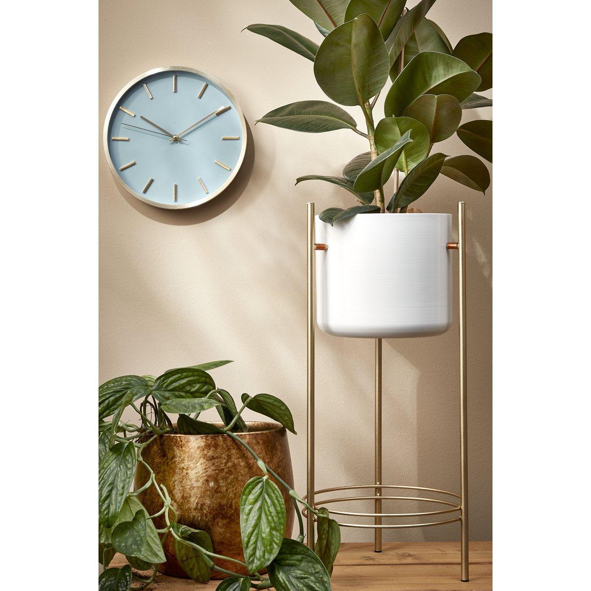 Sverre Blumentopf auf Ständer – H66 x Ø28 cm – Weiß, Gold - HomeDesign Knaus