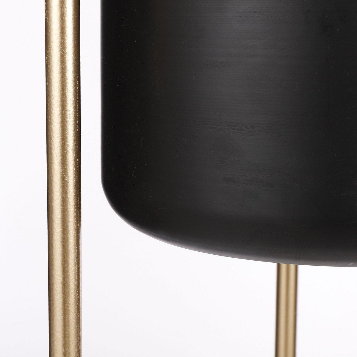 Sverre Blumentopf auf Ständer – H81 x Ø27 cm – Schwarz, Gold - HomeDesign Knaus