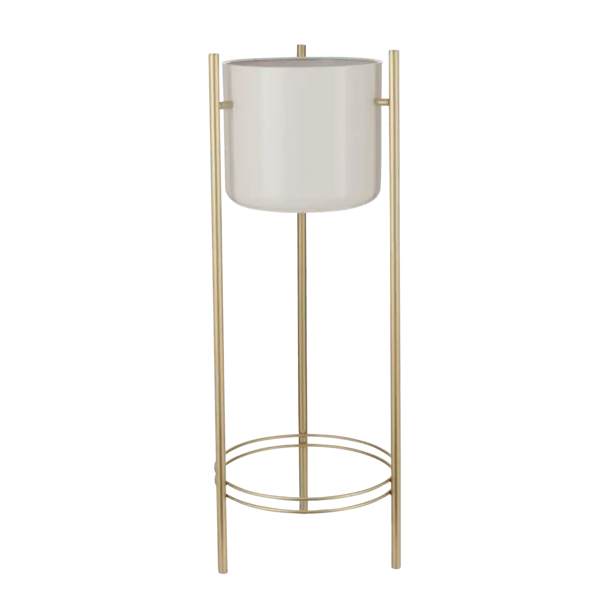 Sverre Blumentopf auf Ständer – H81 x Ø28 cm – Weiß, Gold - HomeDesign Knaus