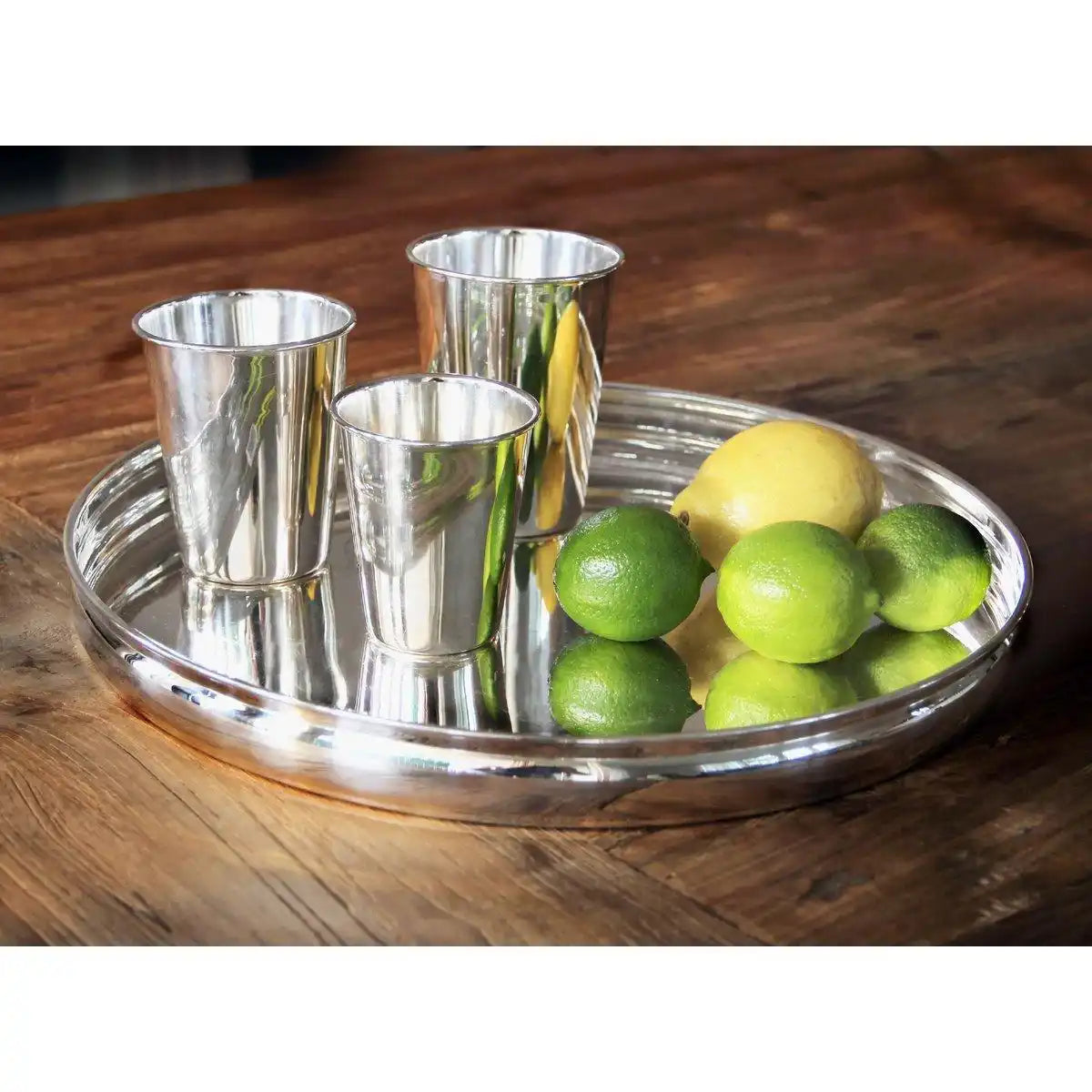 Tablett Serviertablett Segovia, rund, schwerversilbert, Durchmesser 36 cm, Höhe 3,5 cm - HomeDesign Knaus