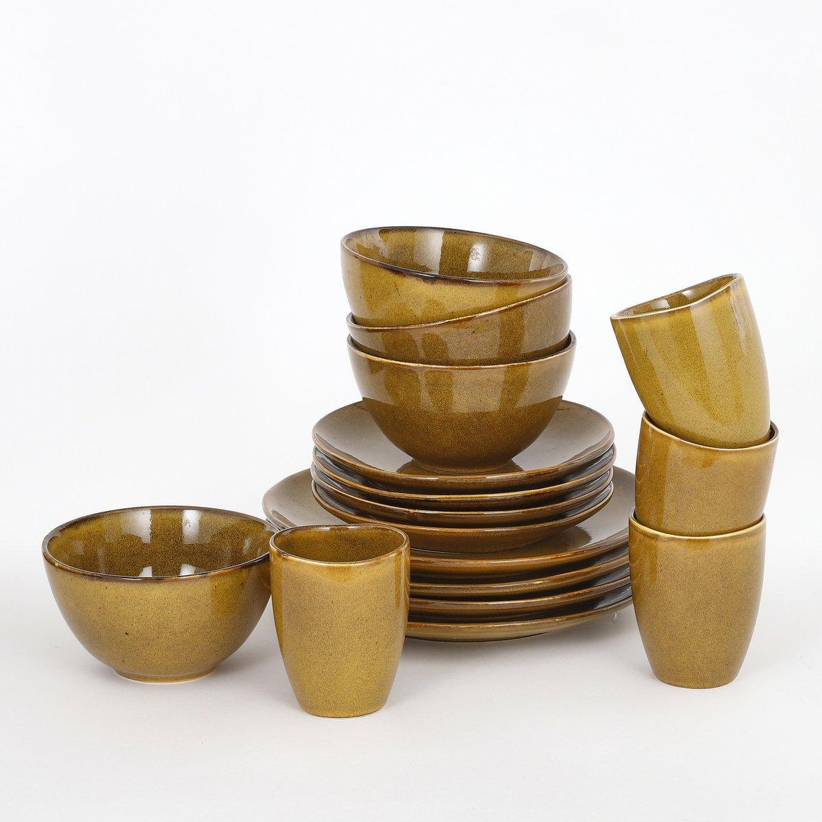 Tabo Service-Set für 4 Personen - Ocker - HomeDesign Knaus