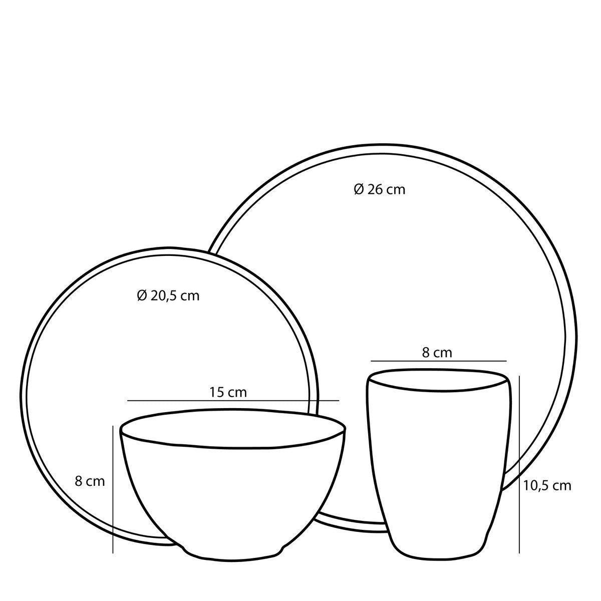 Tabo Service-Set für 4 Personen - Schwarz - HomeDesign Knaus